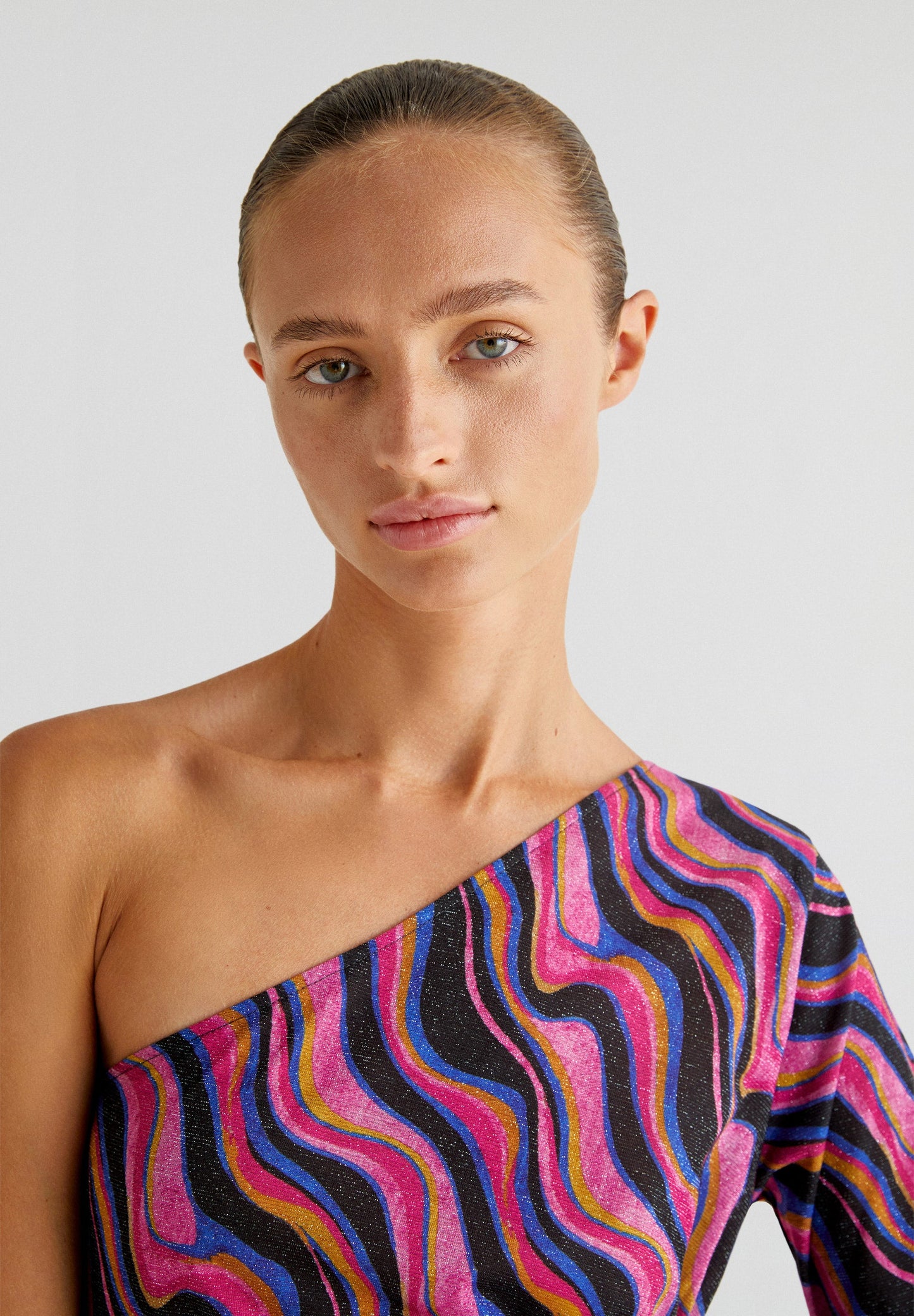 OFF SHOULDER LUREX DRESS