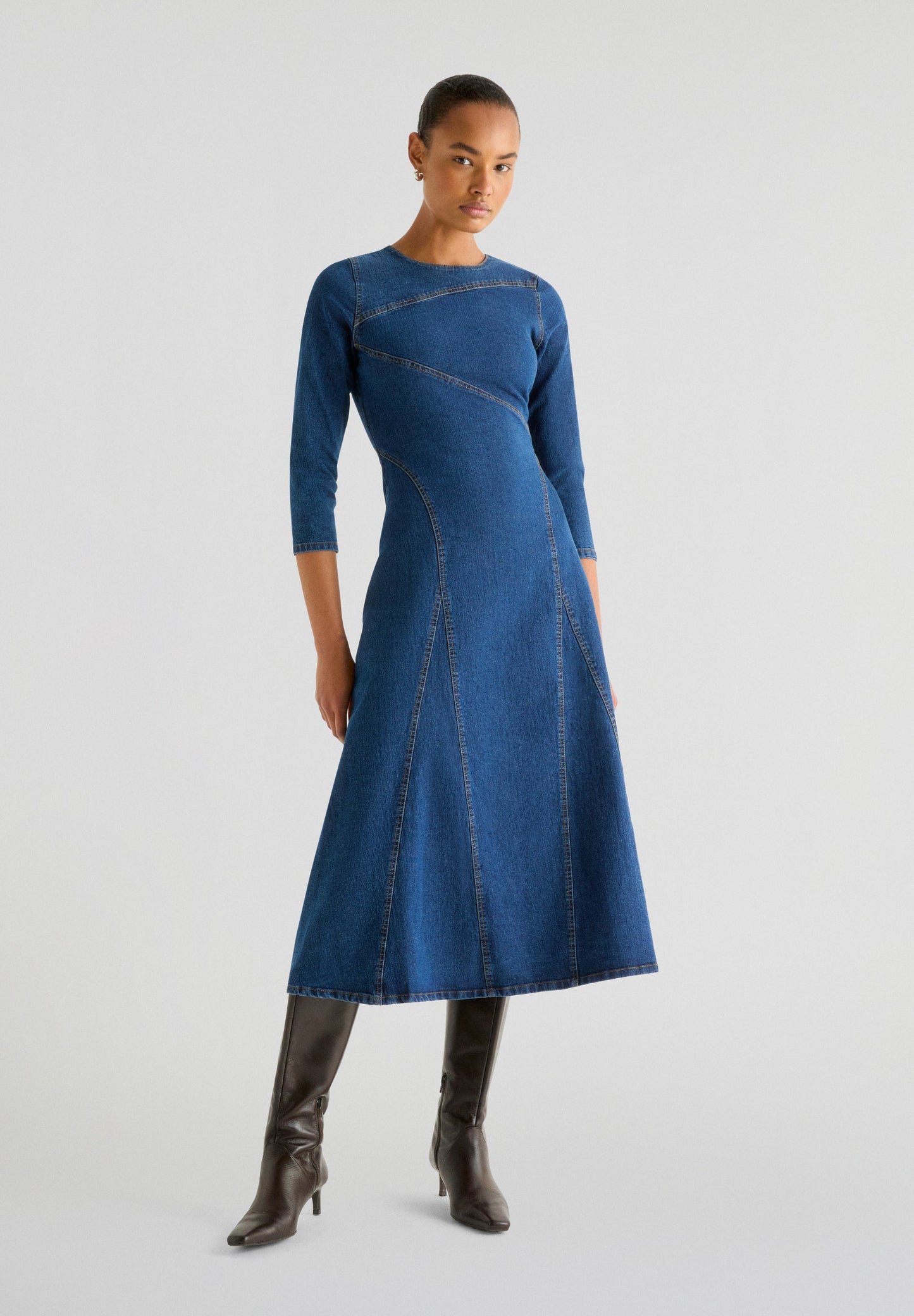 DENIM MIDI DRESS