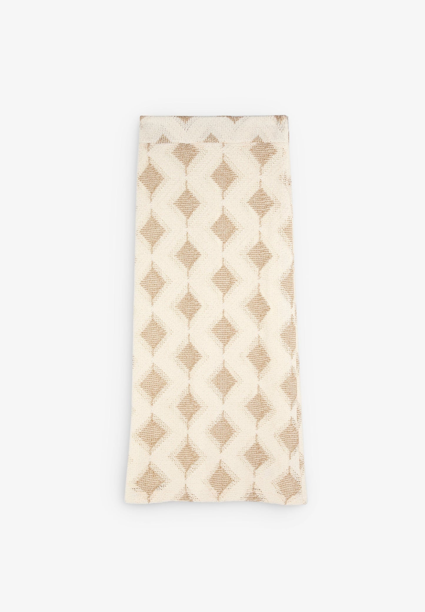 DIAMOND TEXTURED WEAVE KNIT MIDI SKIRT