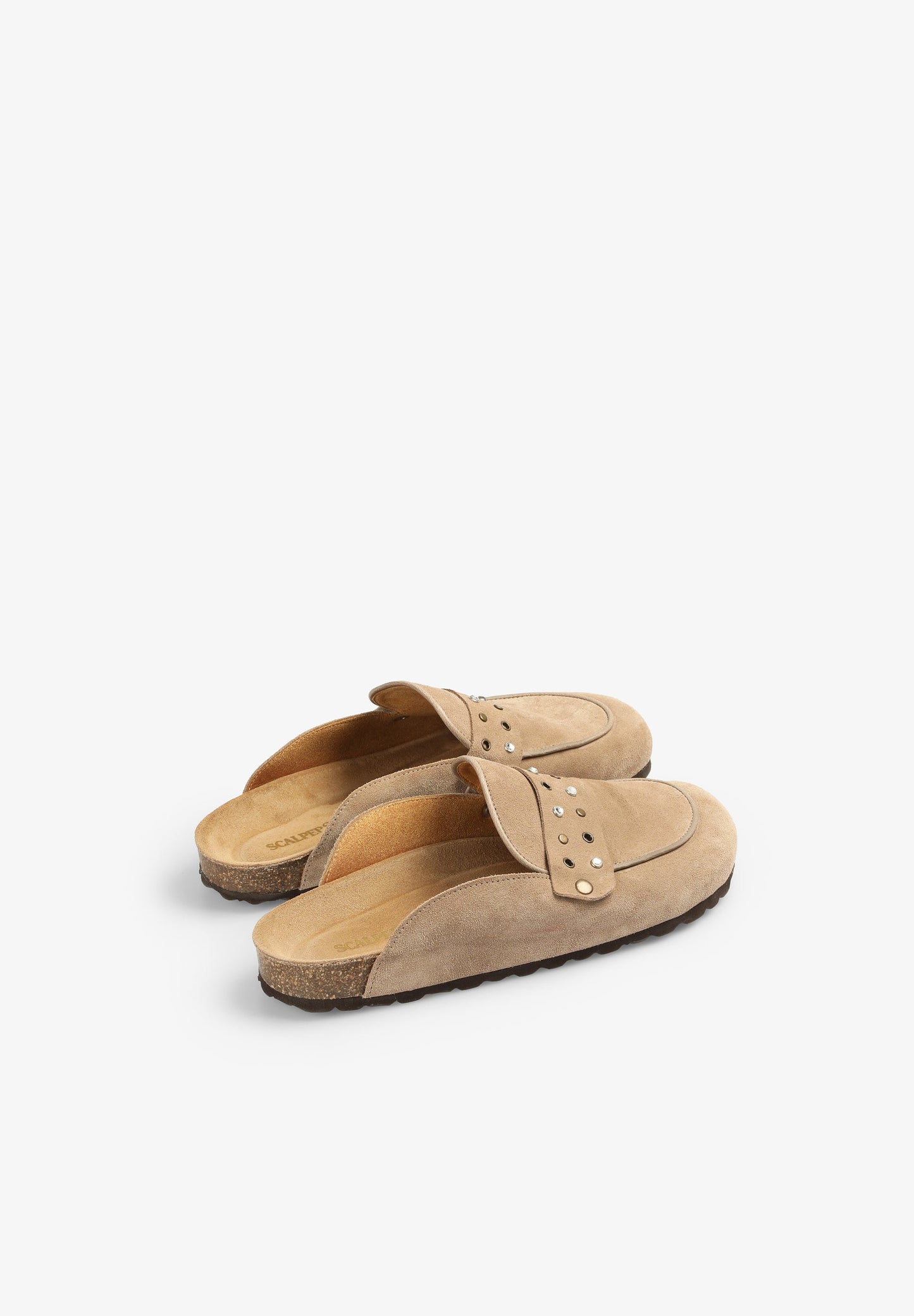 SPLIT SUEDE CLOGS WITH STUDS