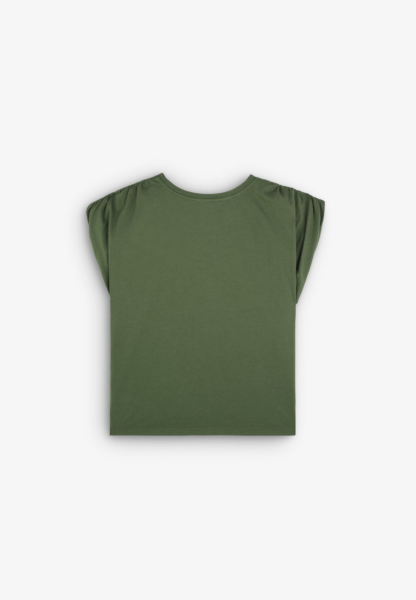 T-SHIRT WITH GATHERED SHOULDER DETAIL