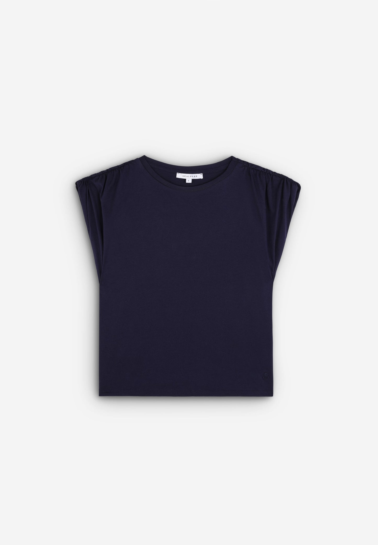 T-SHIRT WITH GATHERED SHOULDER DETAIL