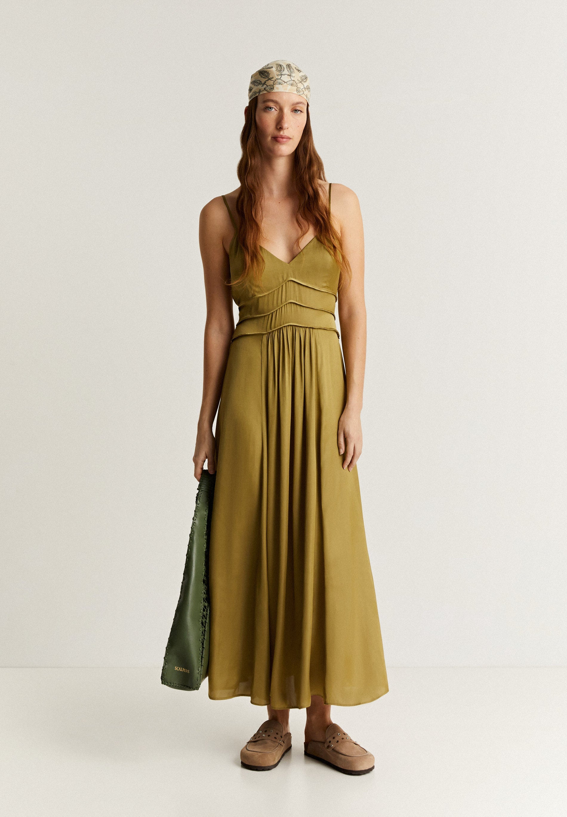 GATHERED SLIP DRESS