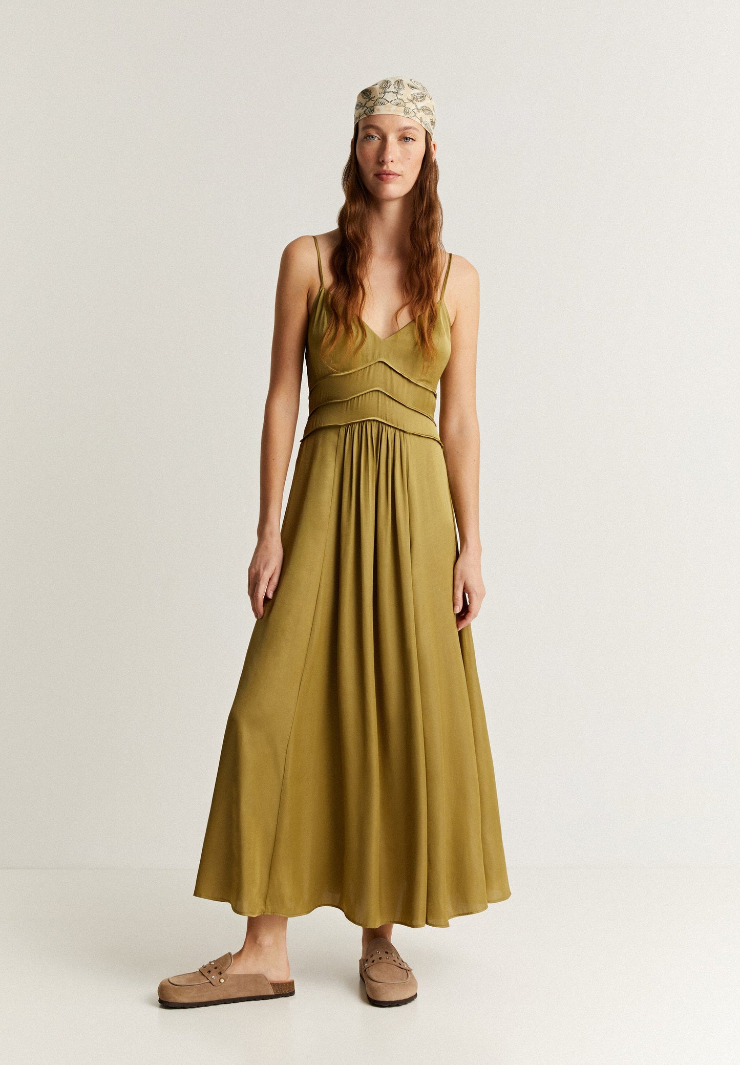 GATHERED SLIP DRESS