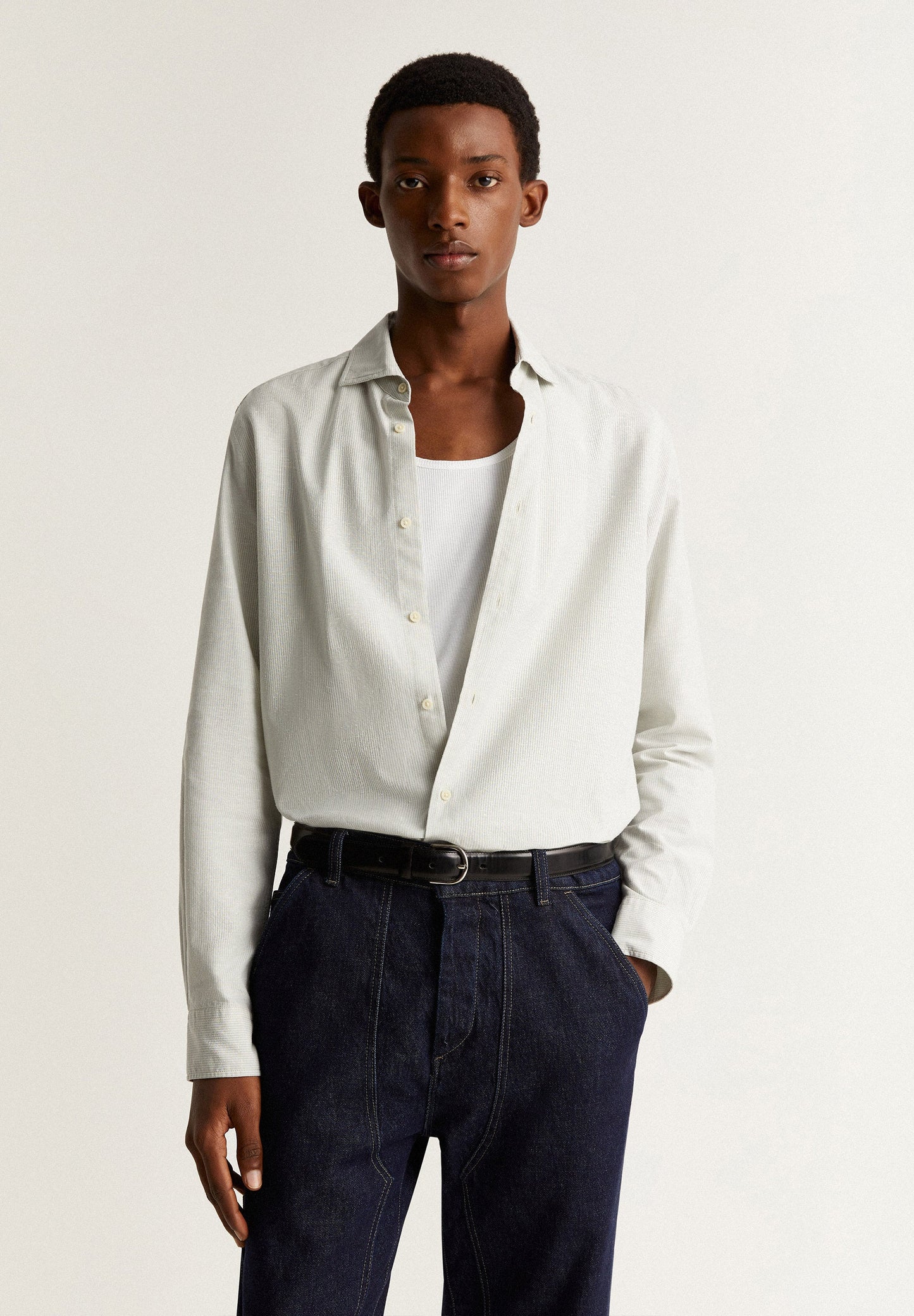 STRIPED SHIRT WITH SKULL AND PLACKET