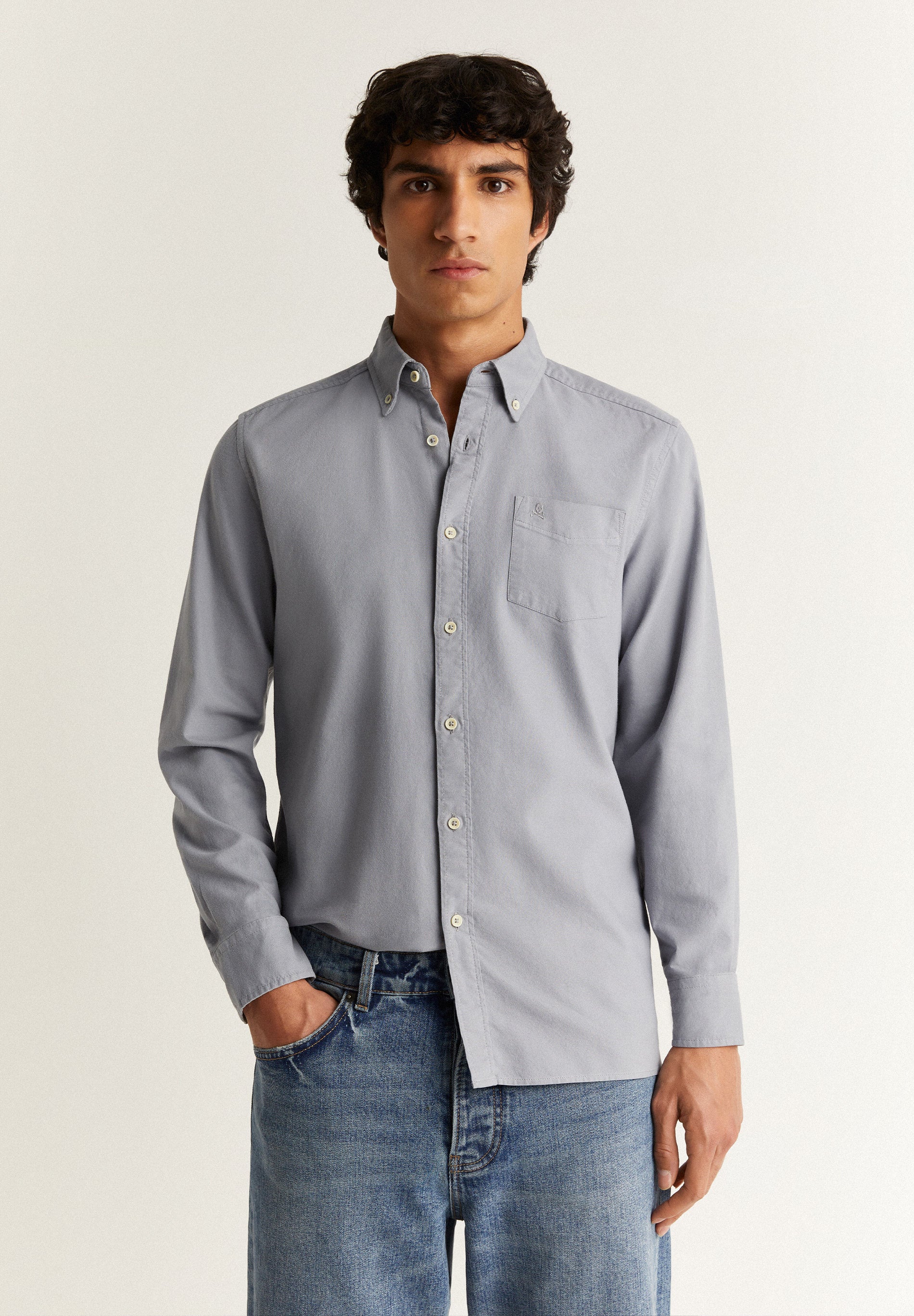 BUTTON COLLAR SKULL SHIRT