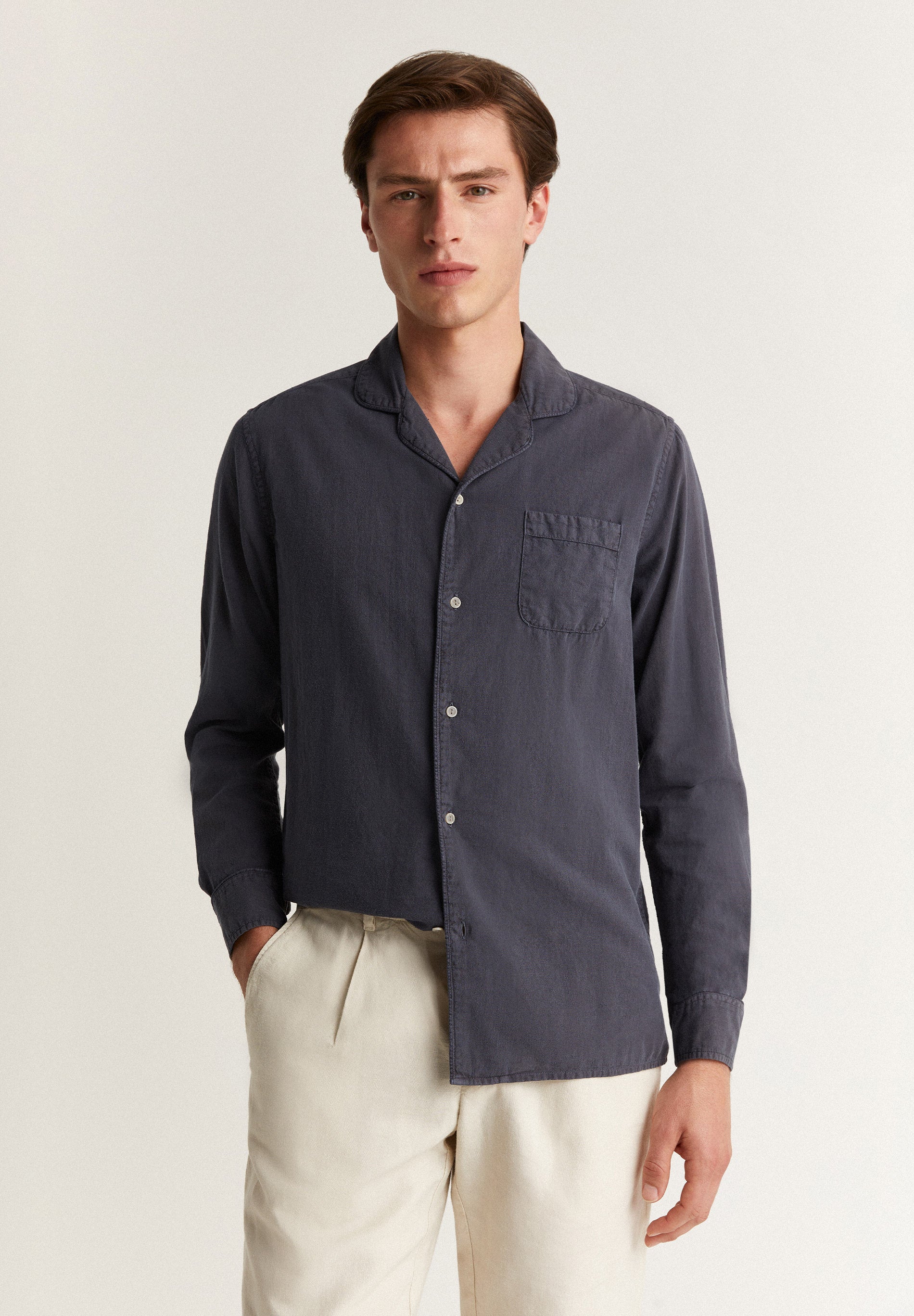 PREMIUM SHIRT WITH PYJAMA-STYLE COLLAR