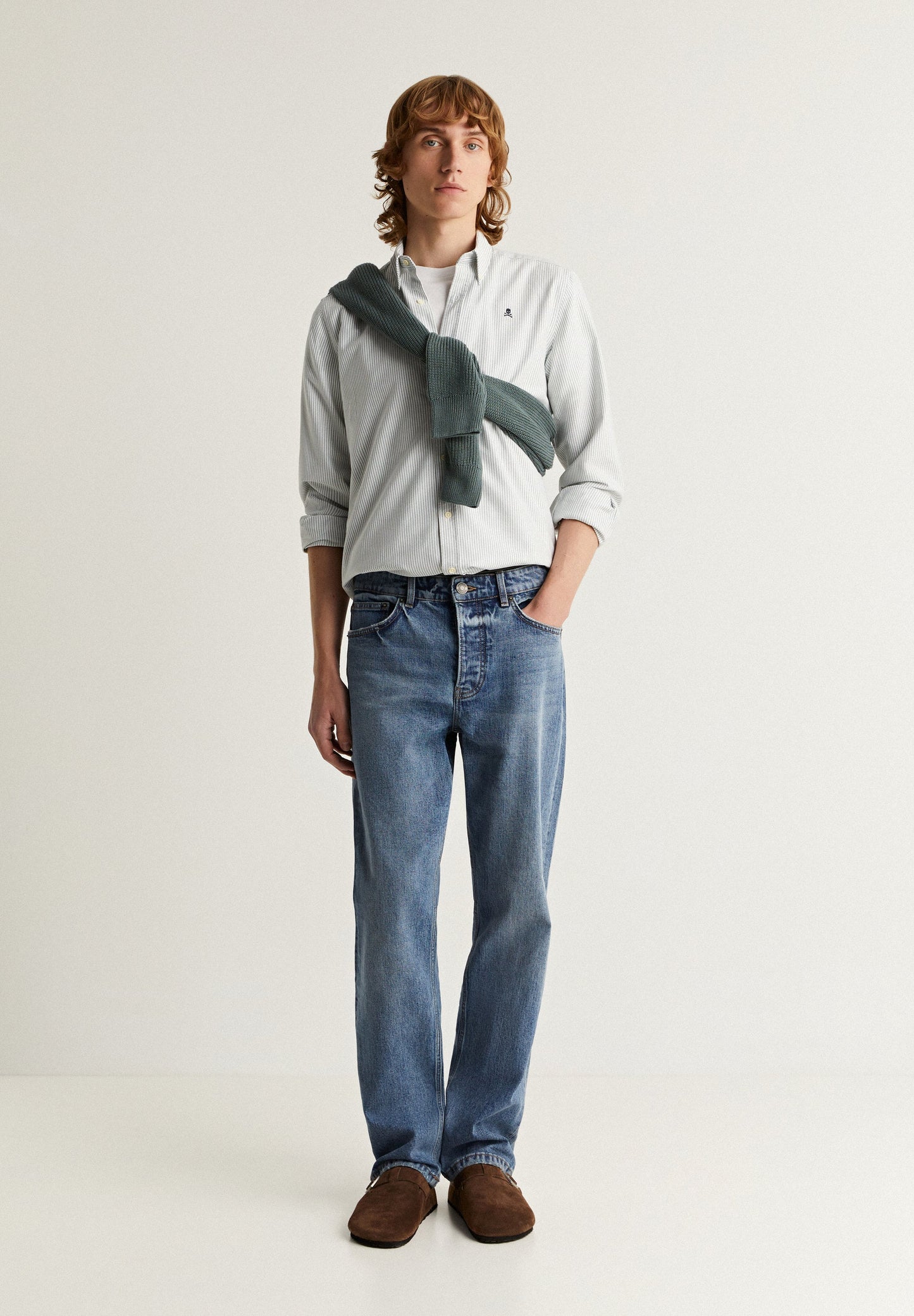 BUTTON COLLAR SKULL SHIRT