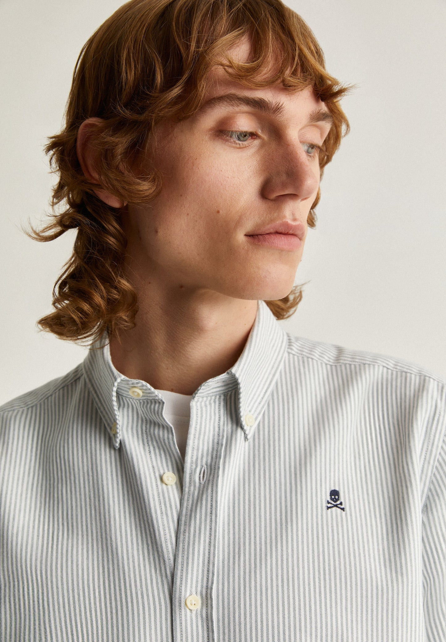 BUTTON COLLAR SKULL SHIRT