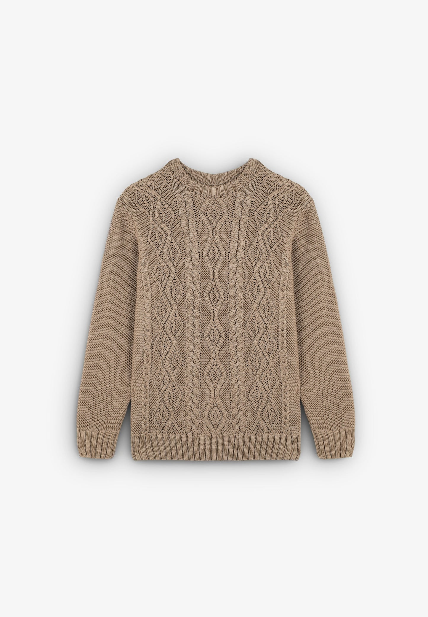 SWEATER WITH CABLE-KNIT DETAILS
