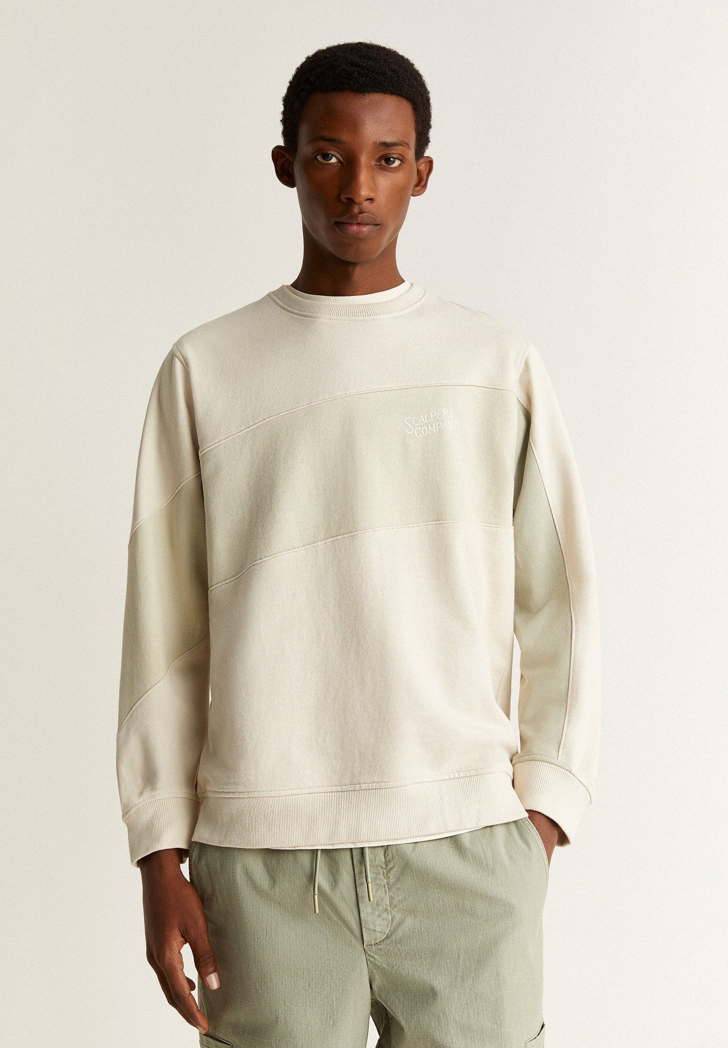 SWEATSHIRT WITH CONTRAST BLOCK DETAIL