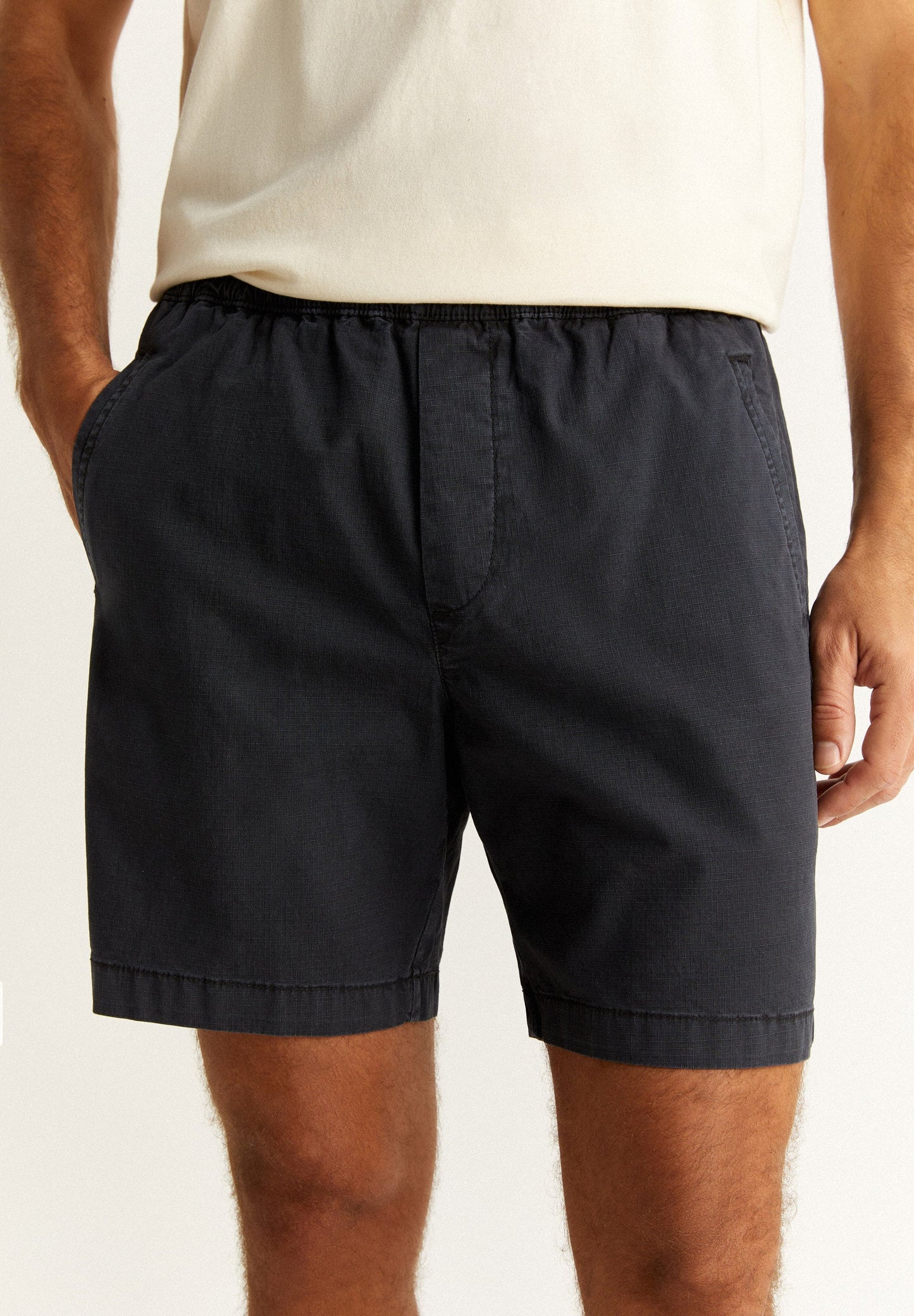BERMUDA SHORTS WITH ELASTICATED DRAWSTRING WAISTBAND