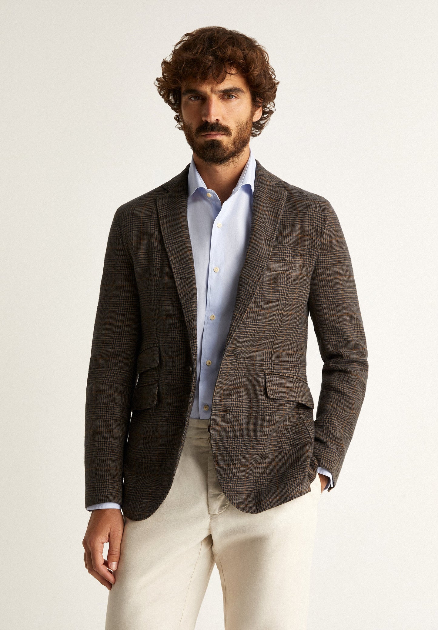 GLEN PLAID LINEN BLAZER