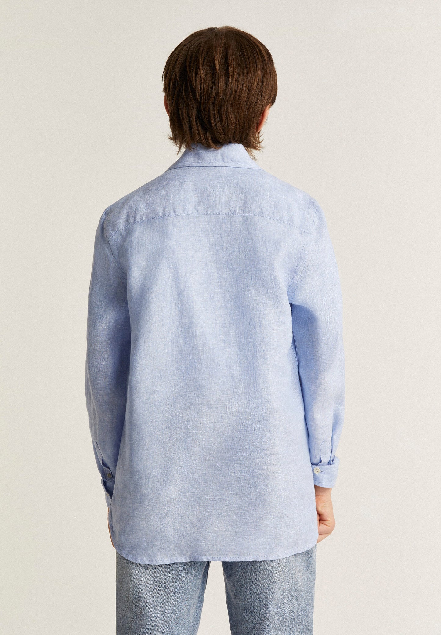 LINEN SHIRT WITH CUTAWAY COLLAR