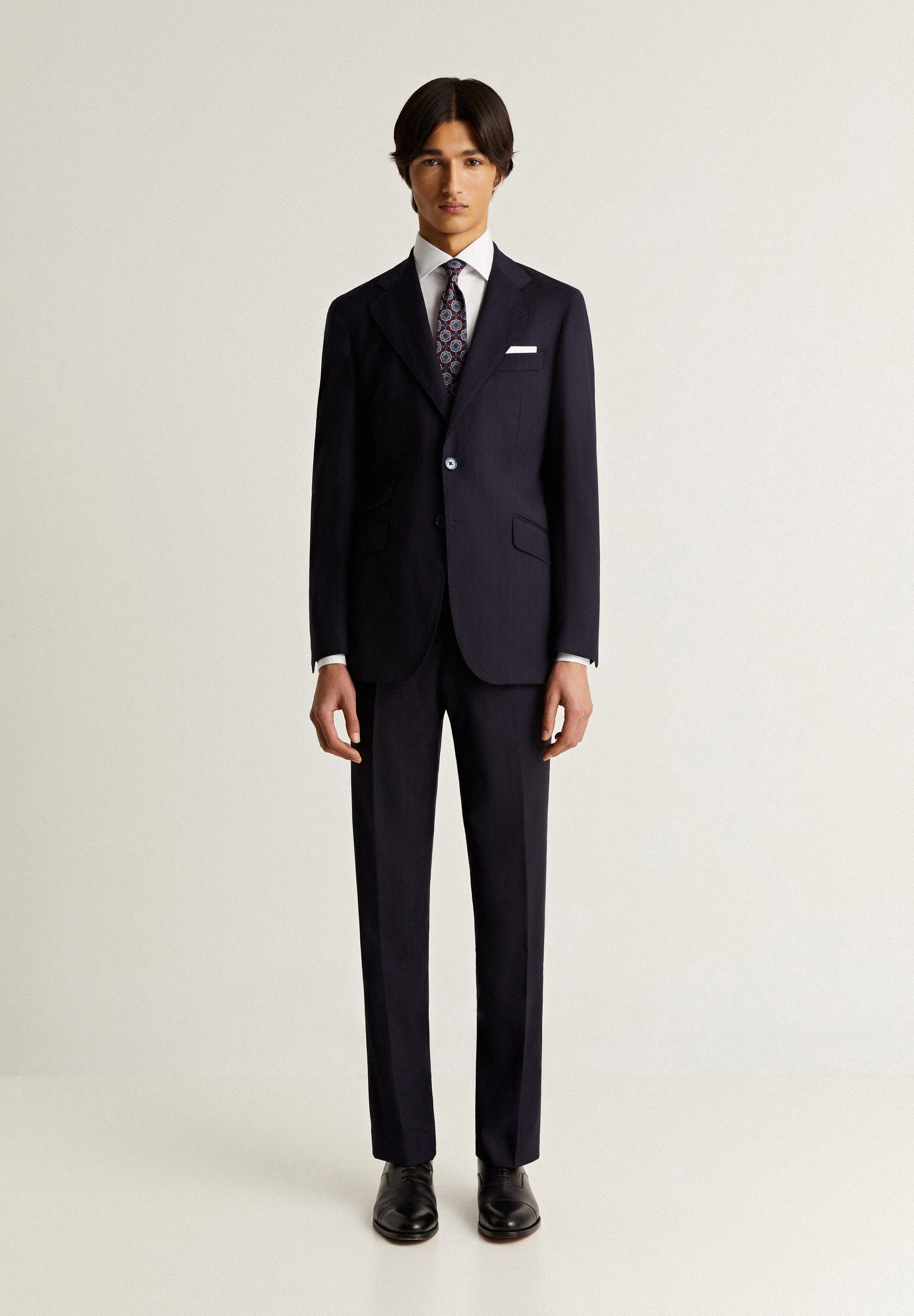 STRIPED NAVY BLUE WOOL SUIT