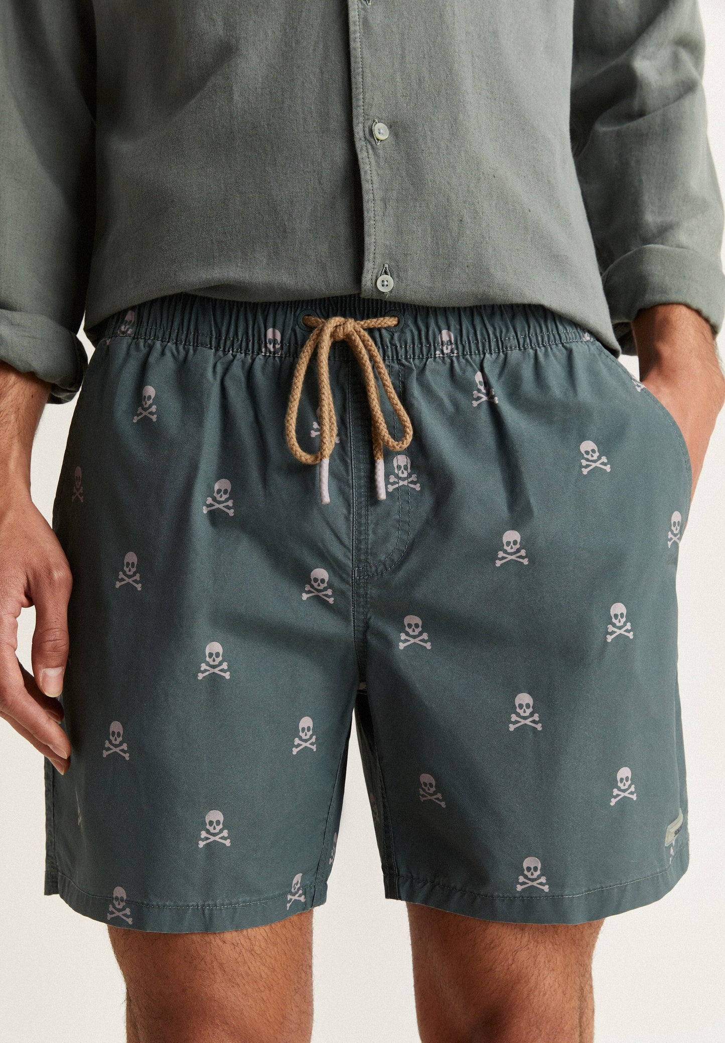 SWIMMING TRUNKS WITH ALL-OVER SKULLS
