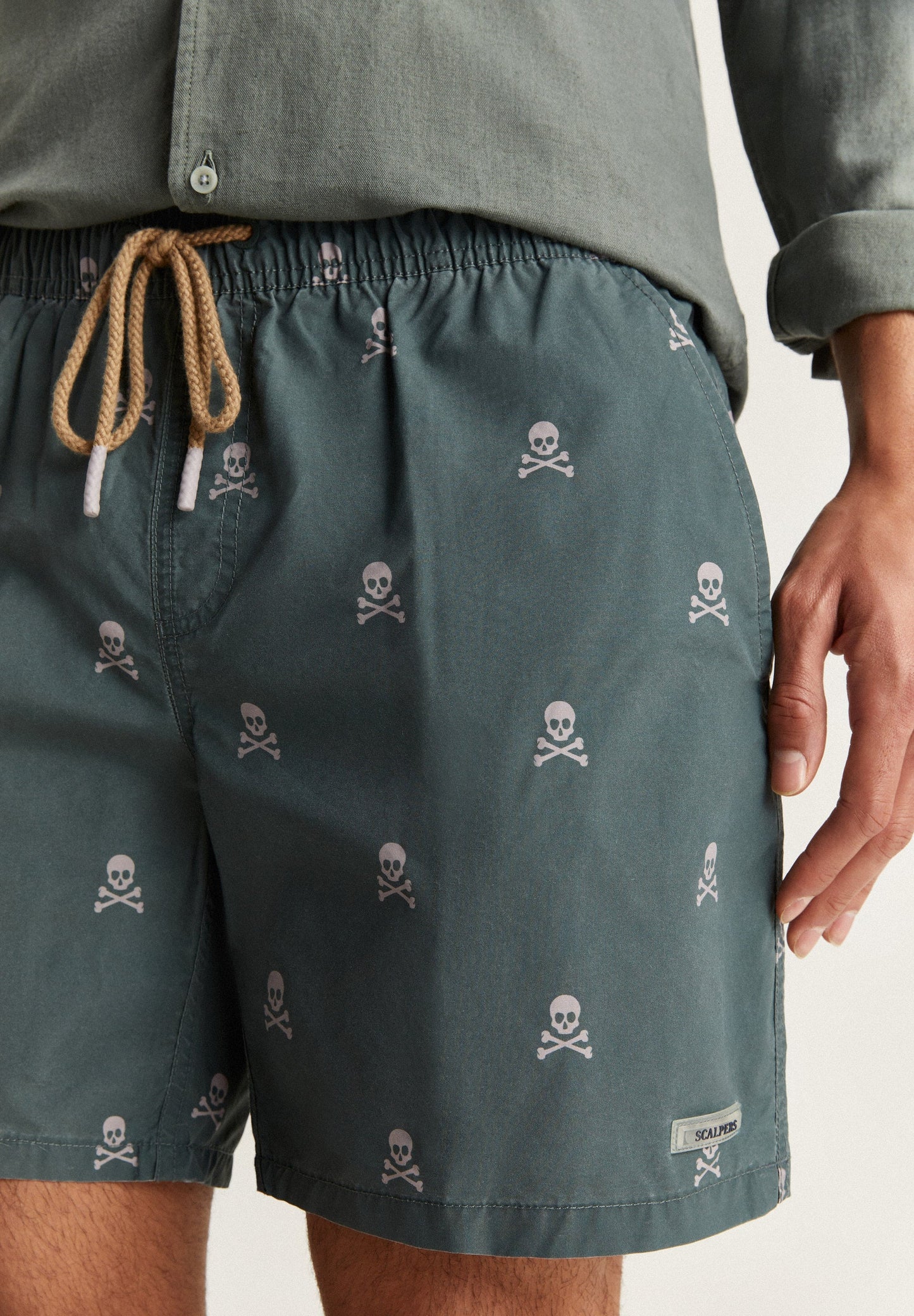 SWIMMING TRUNKS WITH ALL-OVER SKULLS