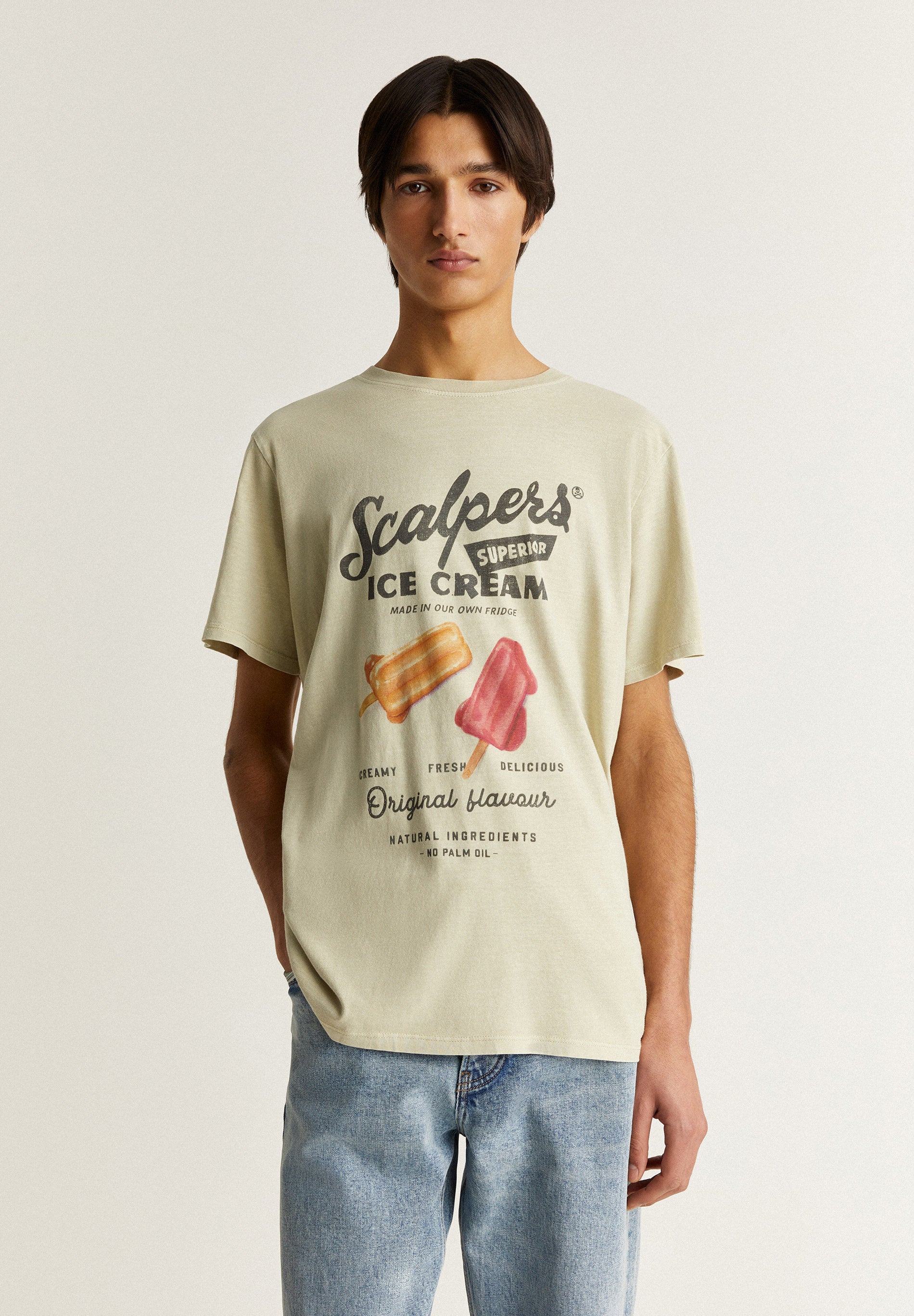 FADED T-SHIRT WITH FRONT PRINT
