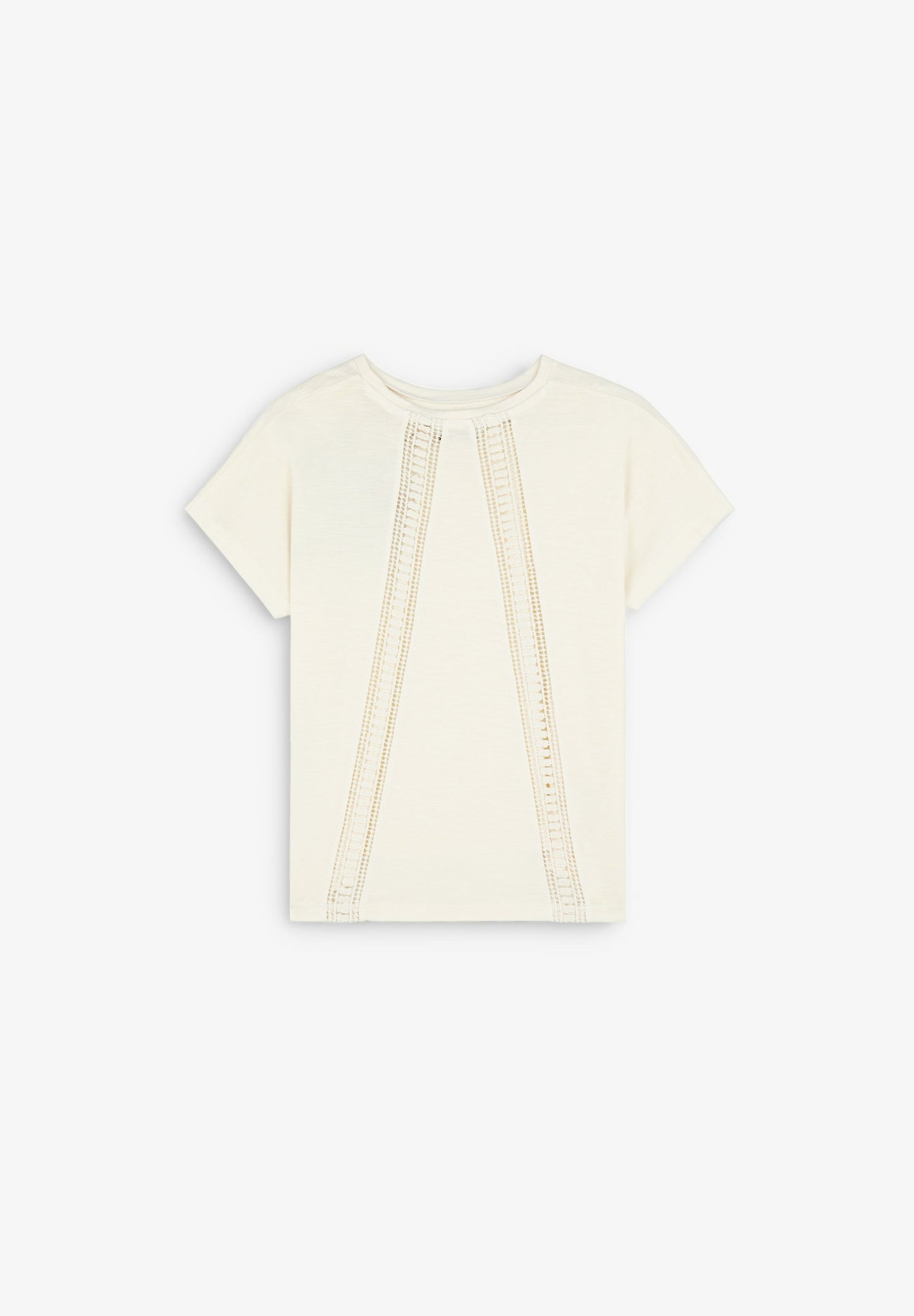 SLUB KNIT T-SHIRT WITH BACK LACE DETAIL