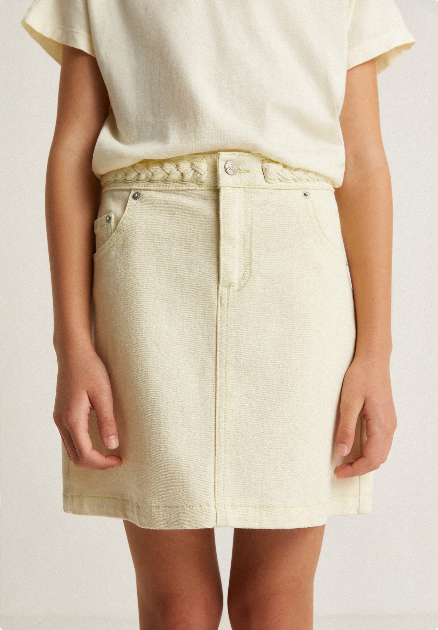 SKIRT WITH BRAIDED WAIST DETAIL