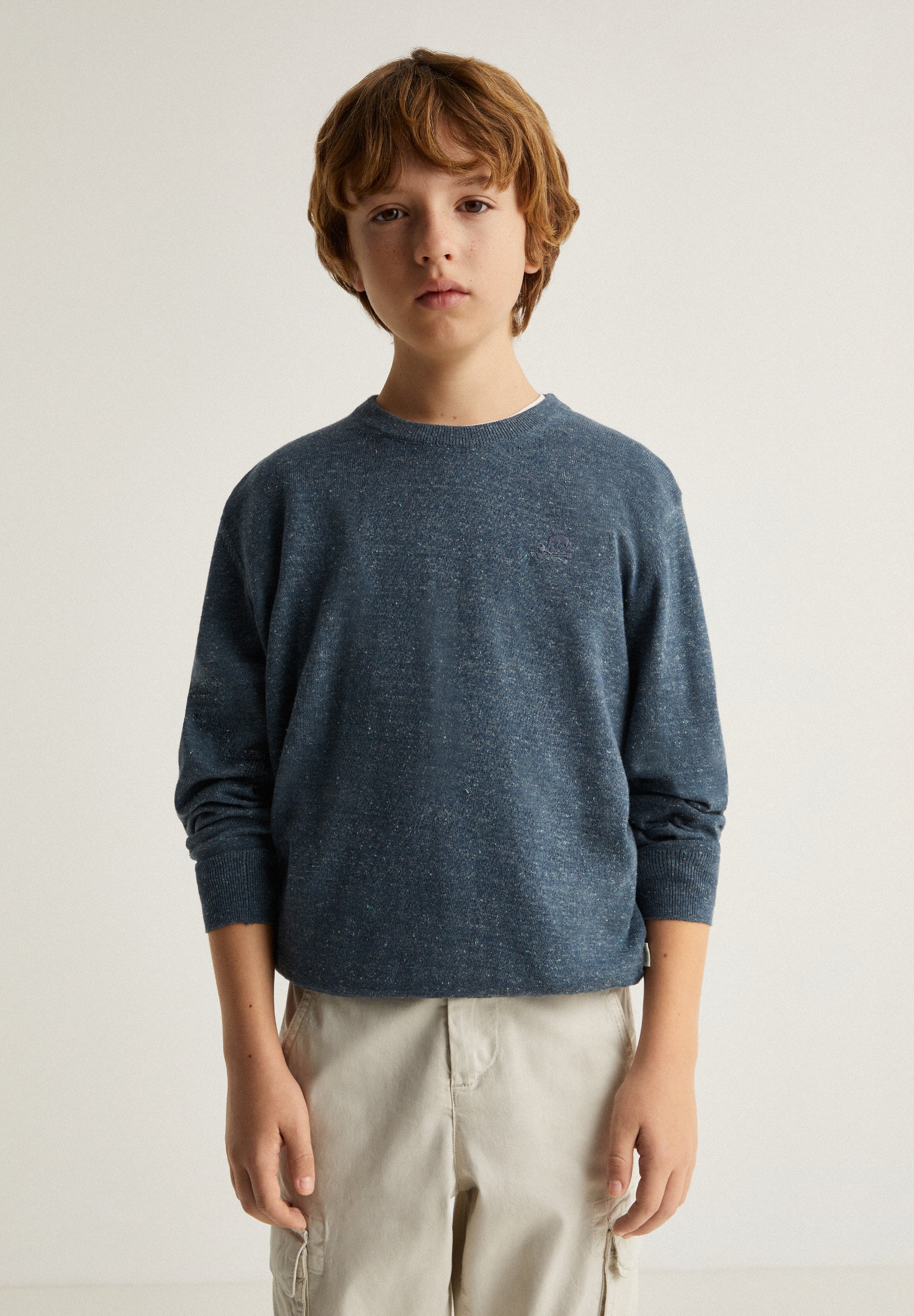 SPECKLED SWEATER WITH SKULL