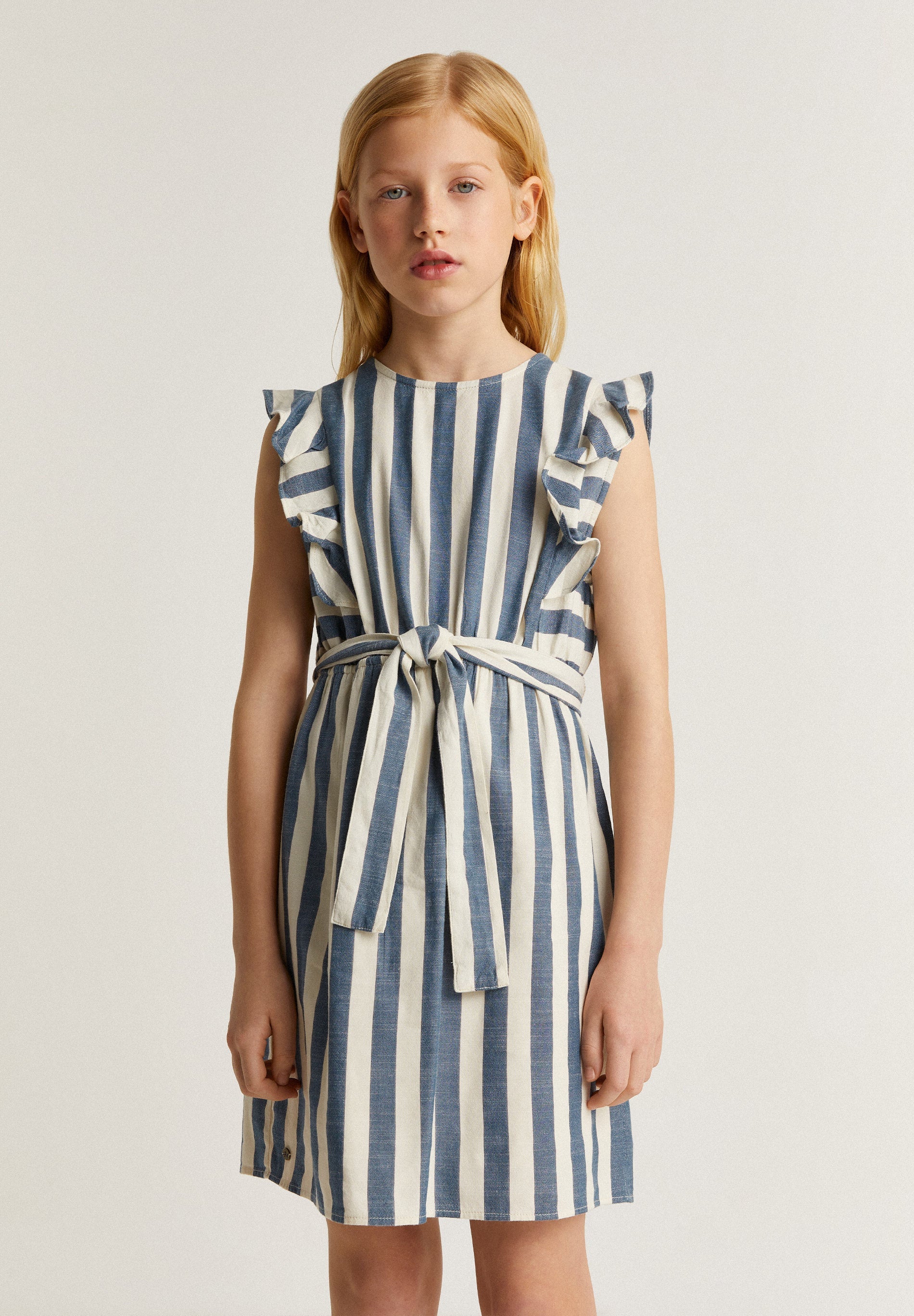 STRIPED DRESS WITH BOW