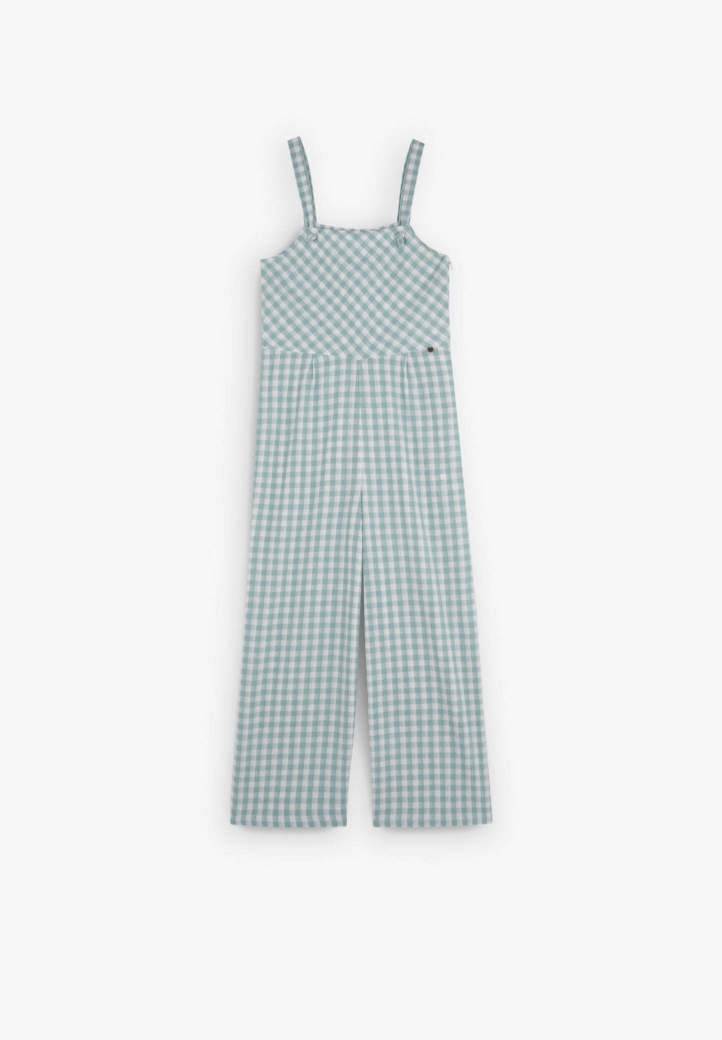 TEXTURED GINGHAM DUNGAREES