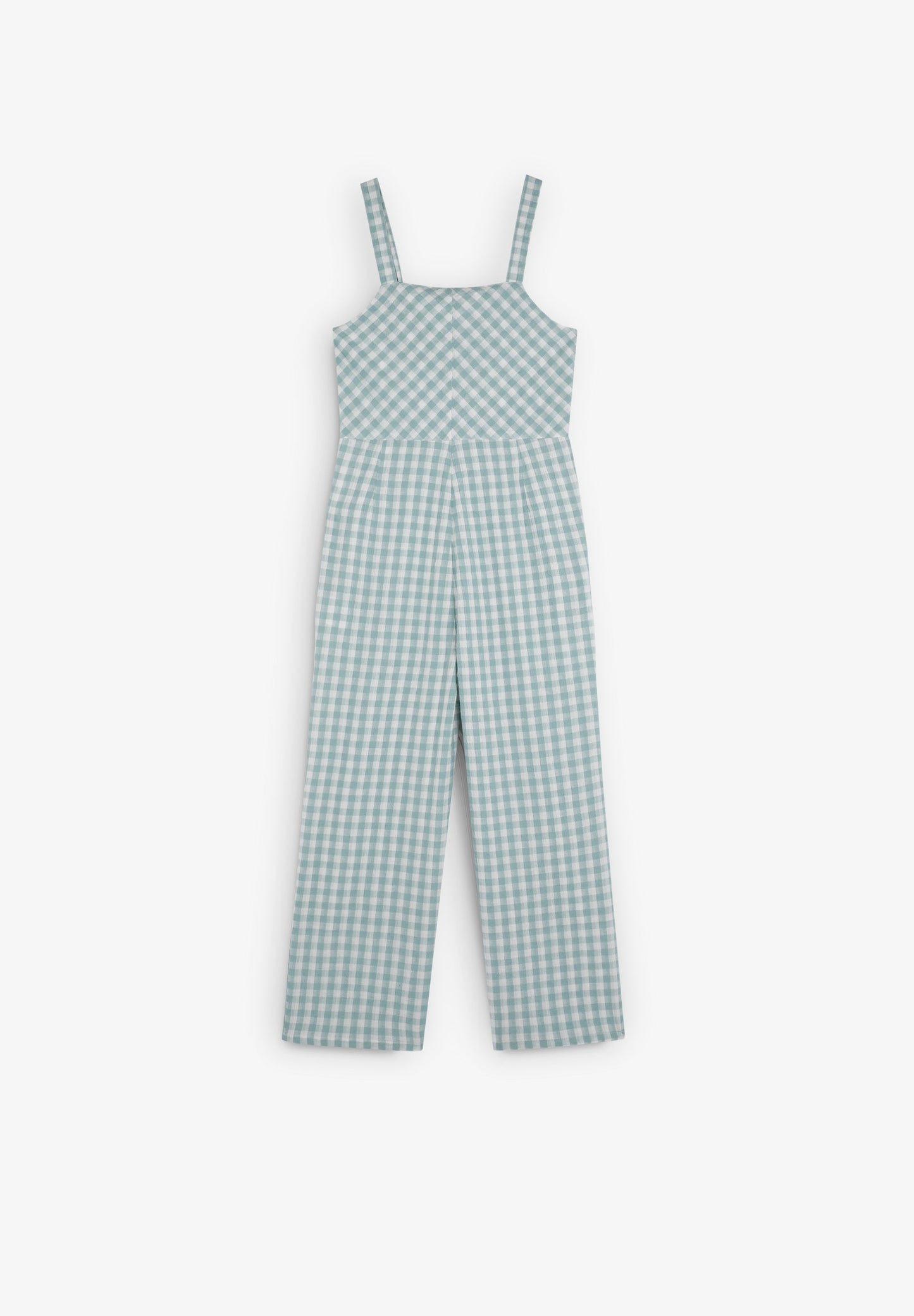 TEXTURED GINGHAM DUNGAREES