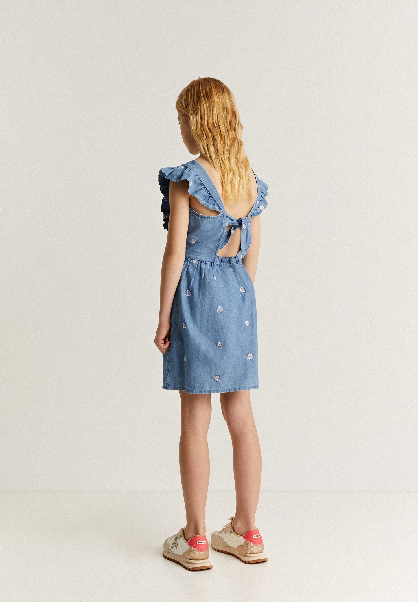 DENIM DRESS WITH EMBROIDERY