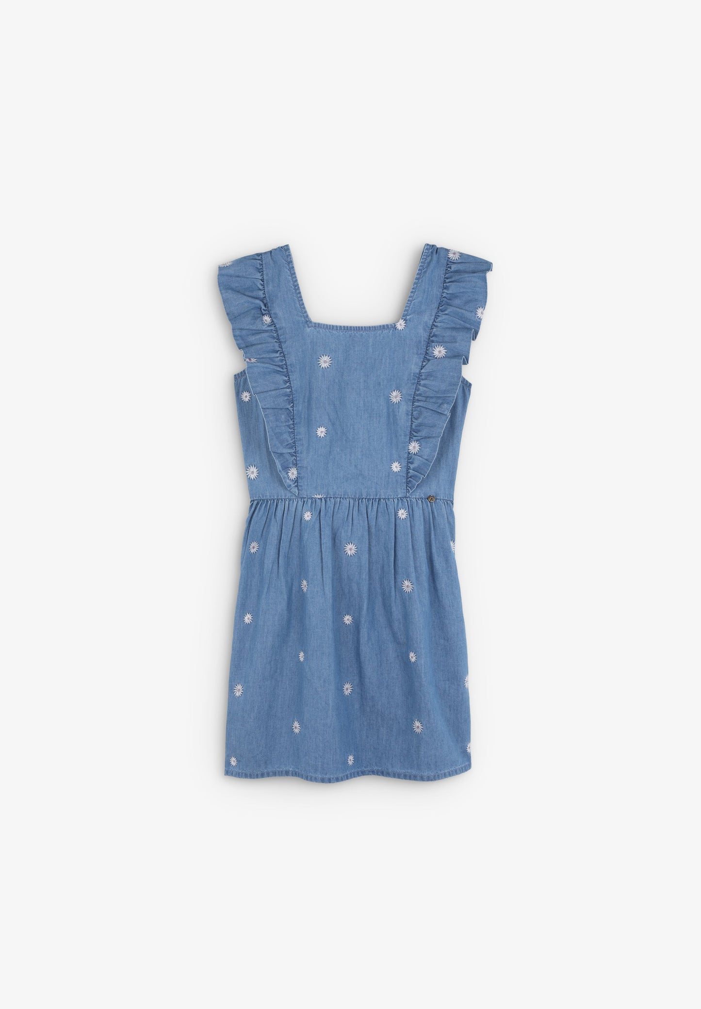 DENIM DRESS WITH EMBROIDERY