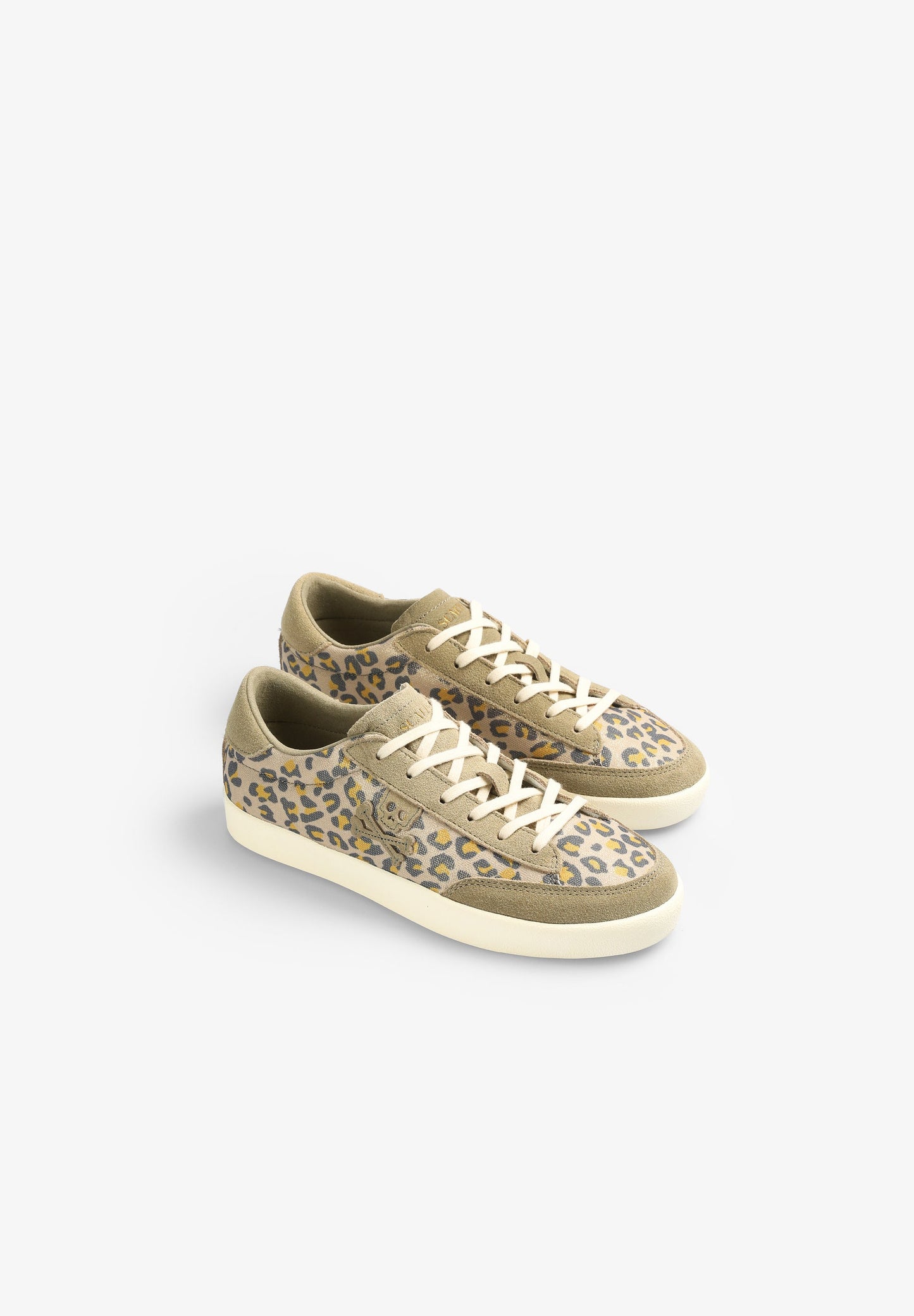 LOW TOP SNEAKERS WITH ANIMAL PRINT SKULL