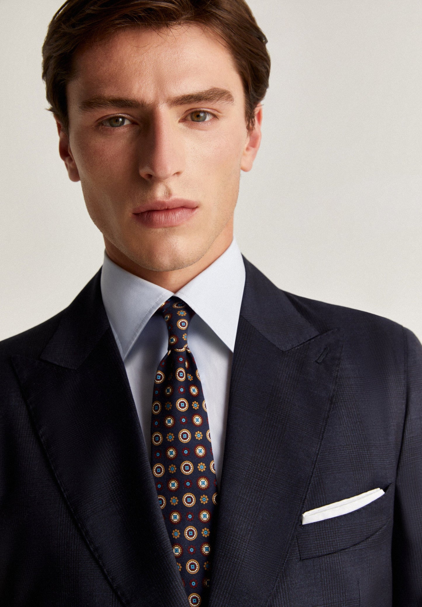PREMIUM NAVY BLUE CHECK WOOL SUIT