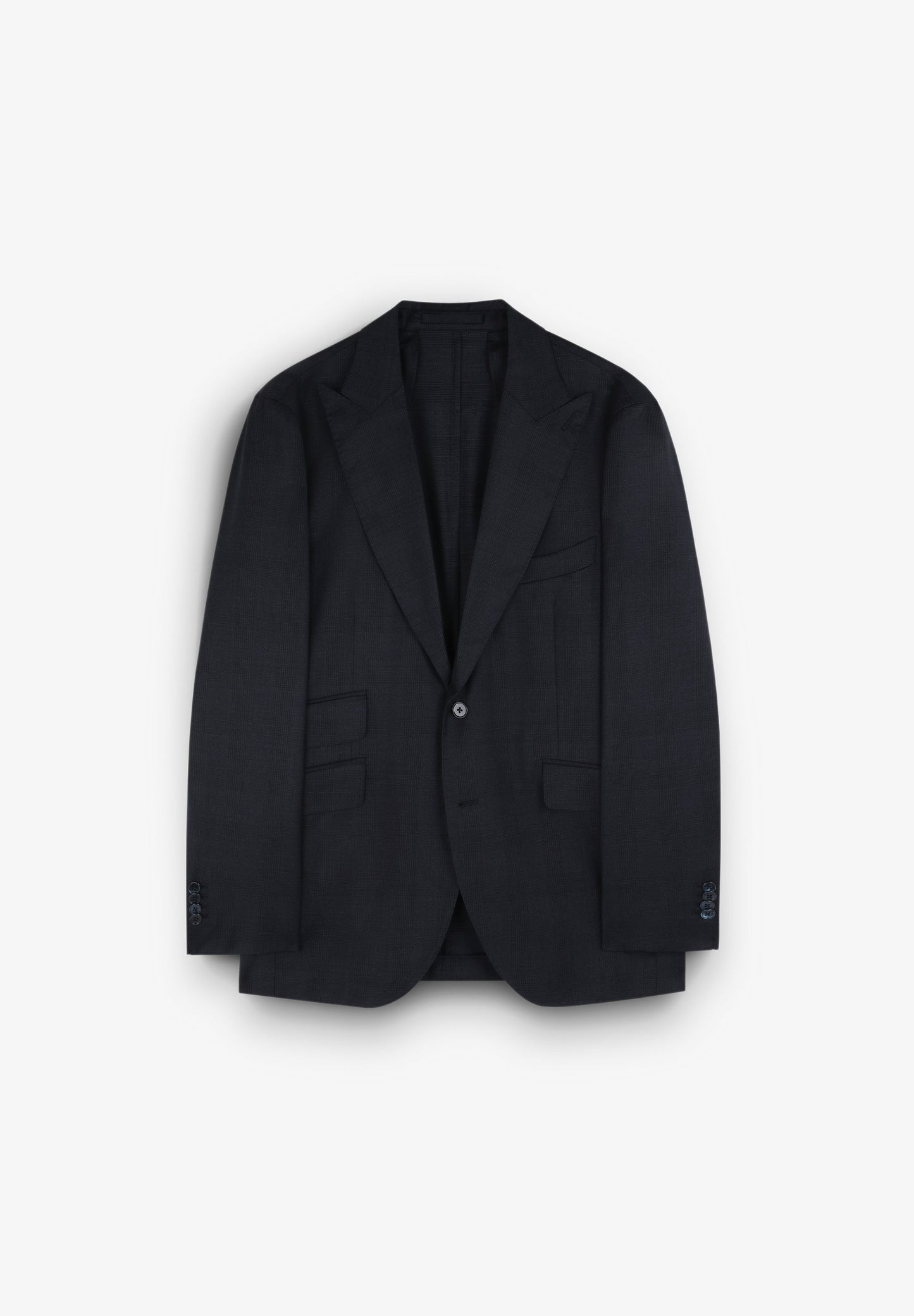 PREMIUM NAVY BLUE CHECK WOOL SUIT