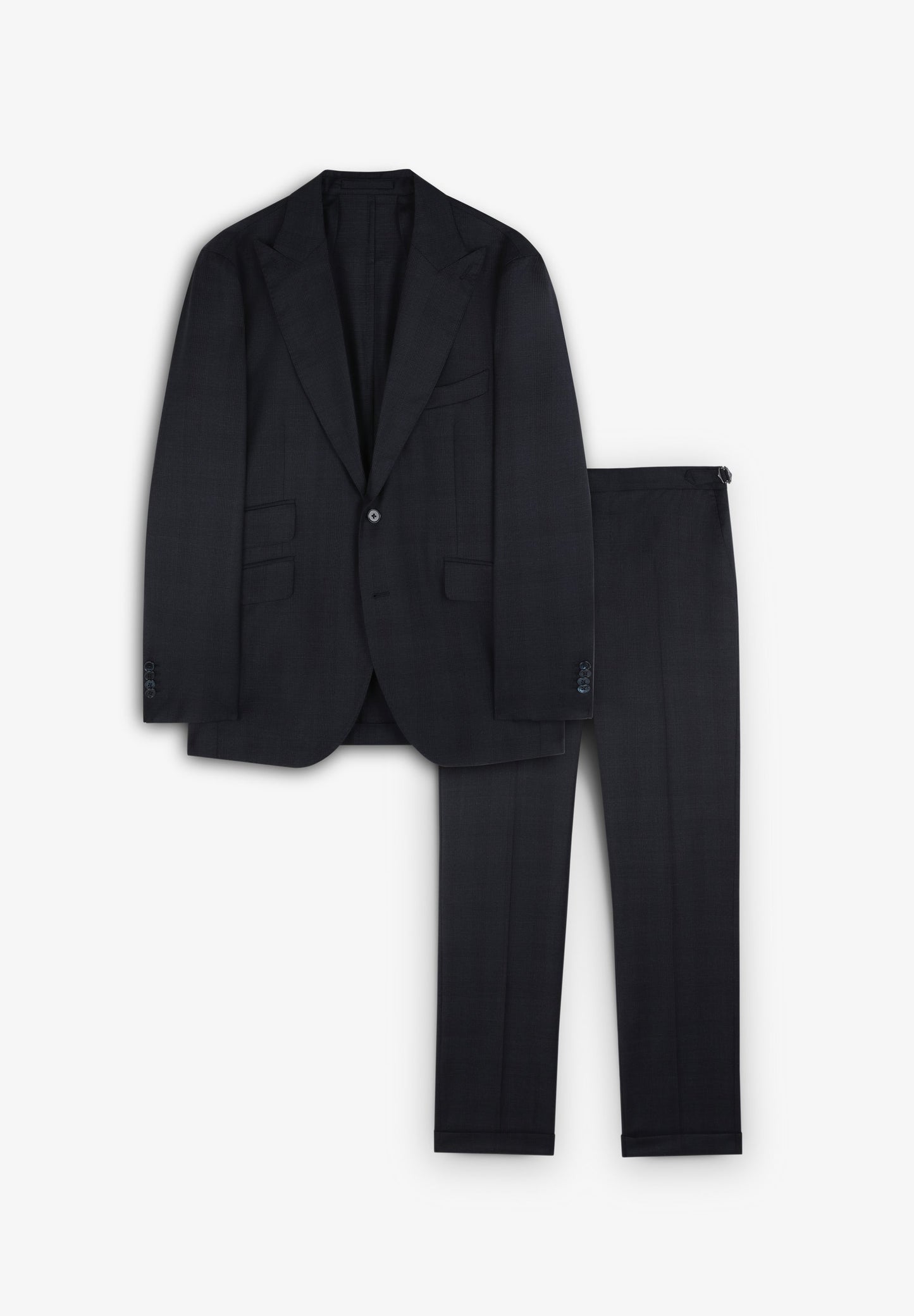 PREMIUM NAVY BLUE CHECK WOOL SUIT