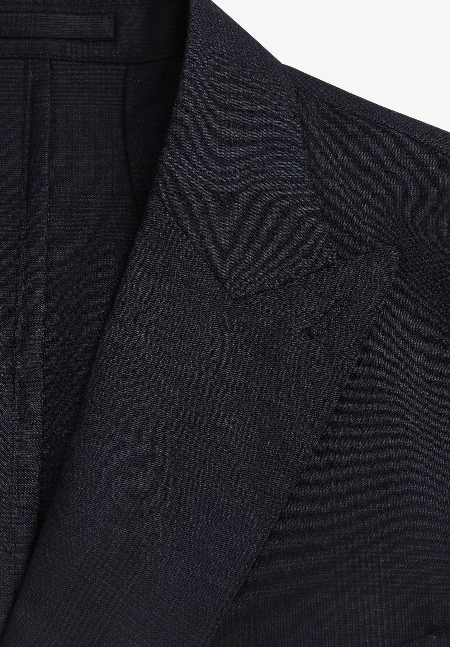 PREMIUM NAVY BLUE CHECK WOOL SUIT