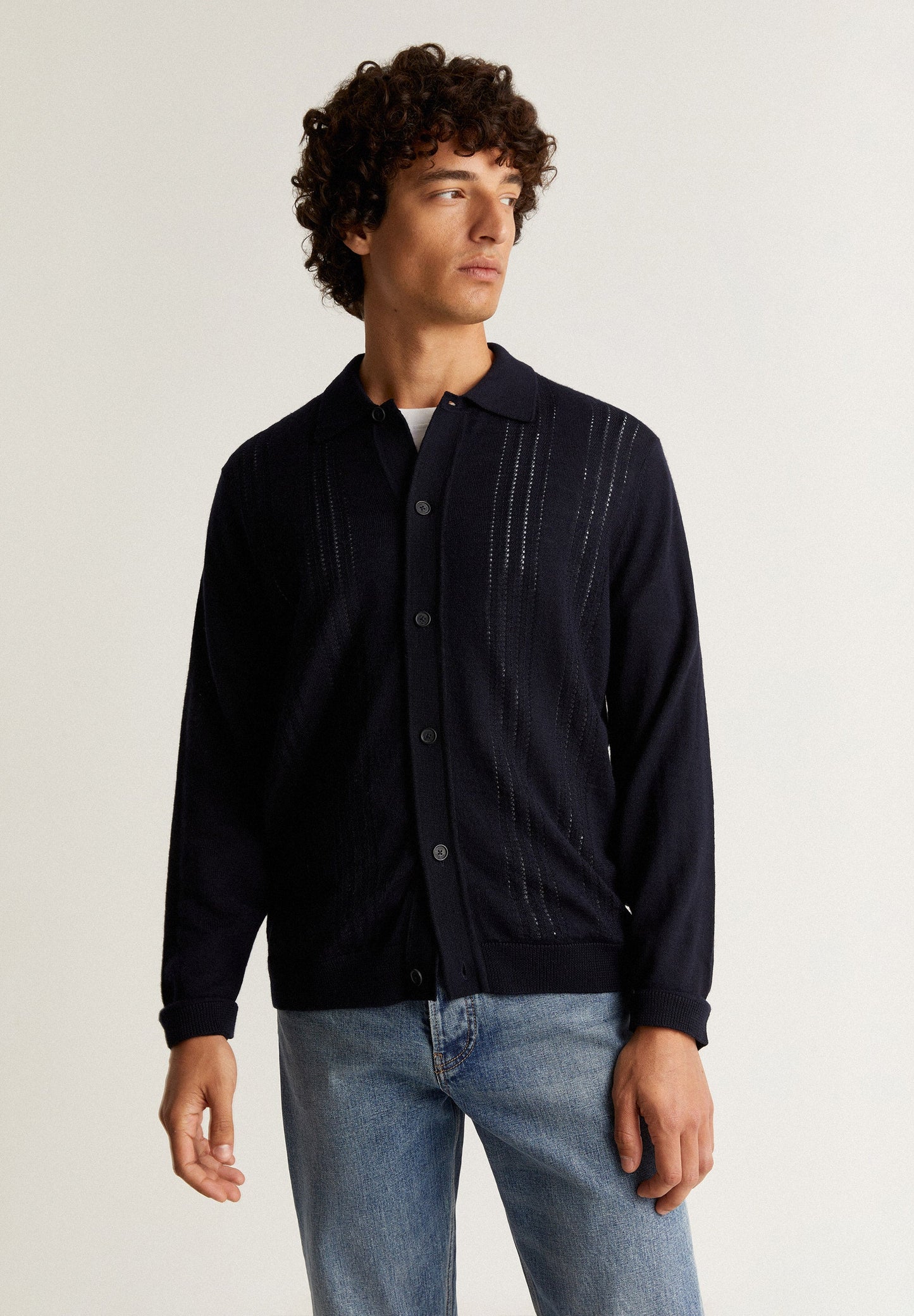 PREMIUM OPENWORK KNIT CARDIGAN