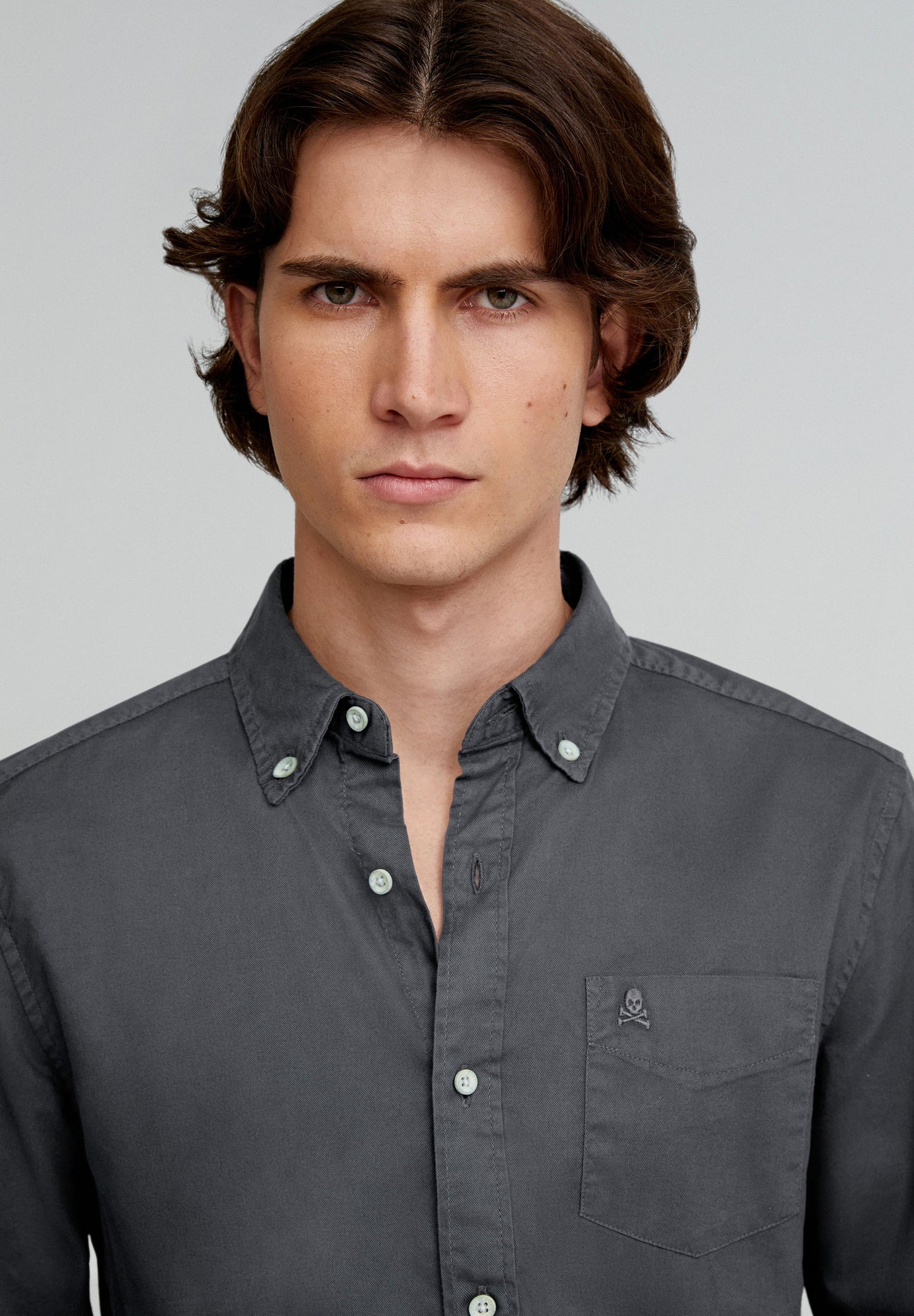 BUTTONED COLLAR SHIRT WITH SKULL