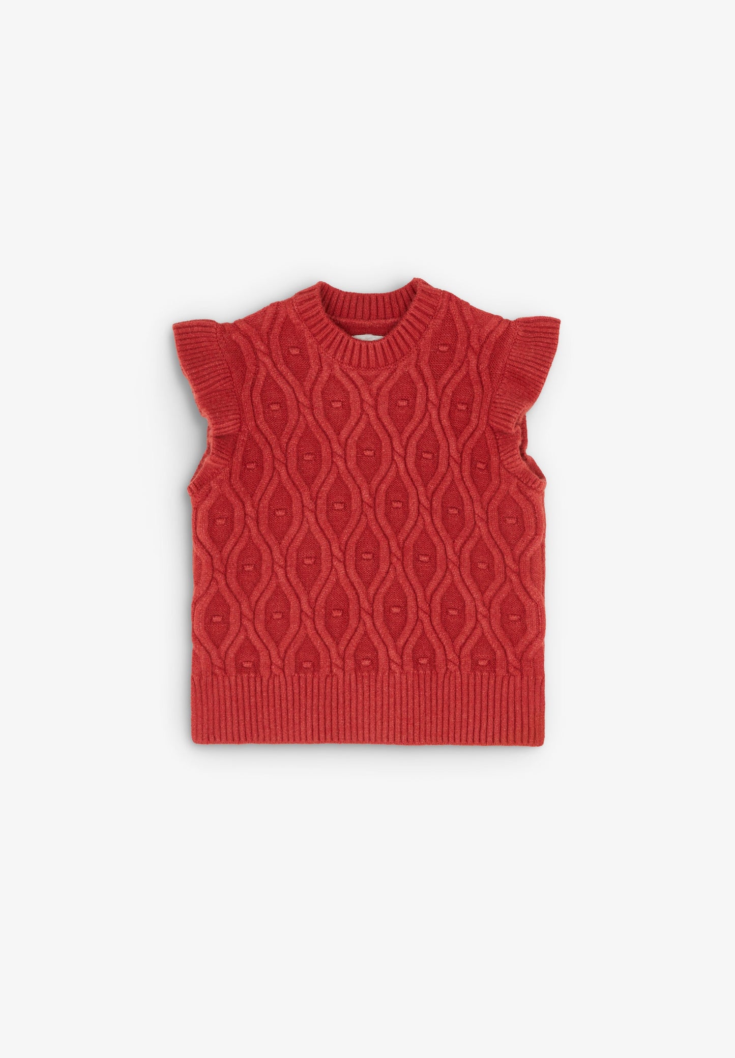 VESTE SANS MANCHES MAILLE MANCHES À VOLANTS