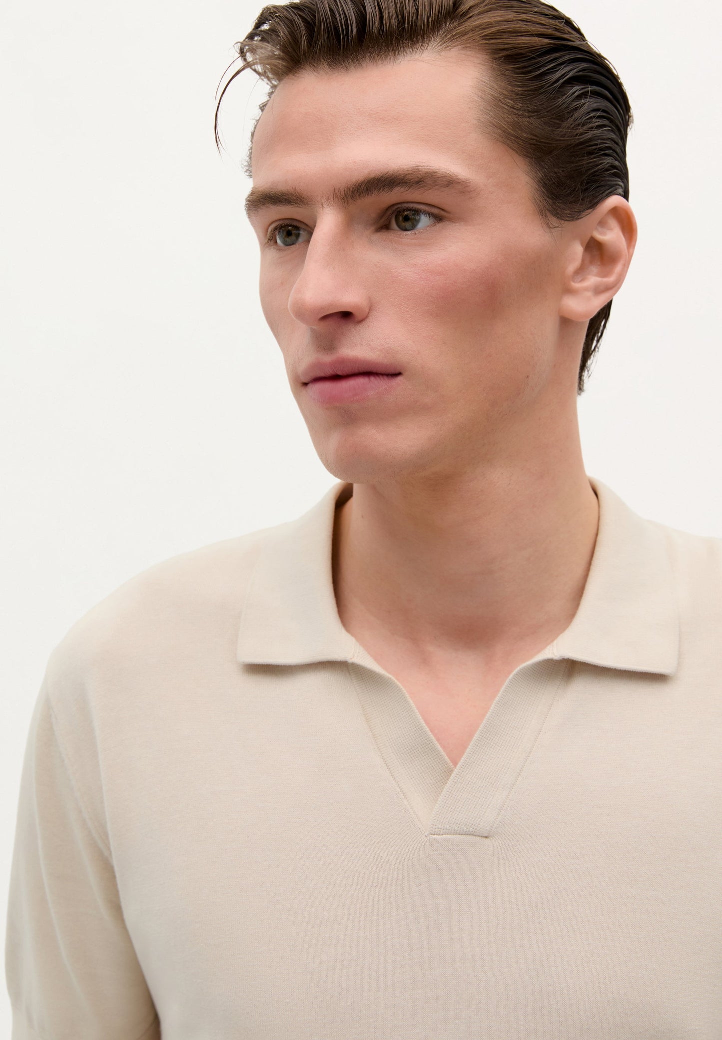 FINE-KNIT SKULL POLO SHIRT