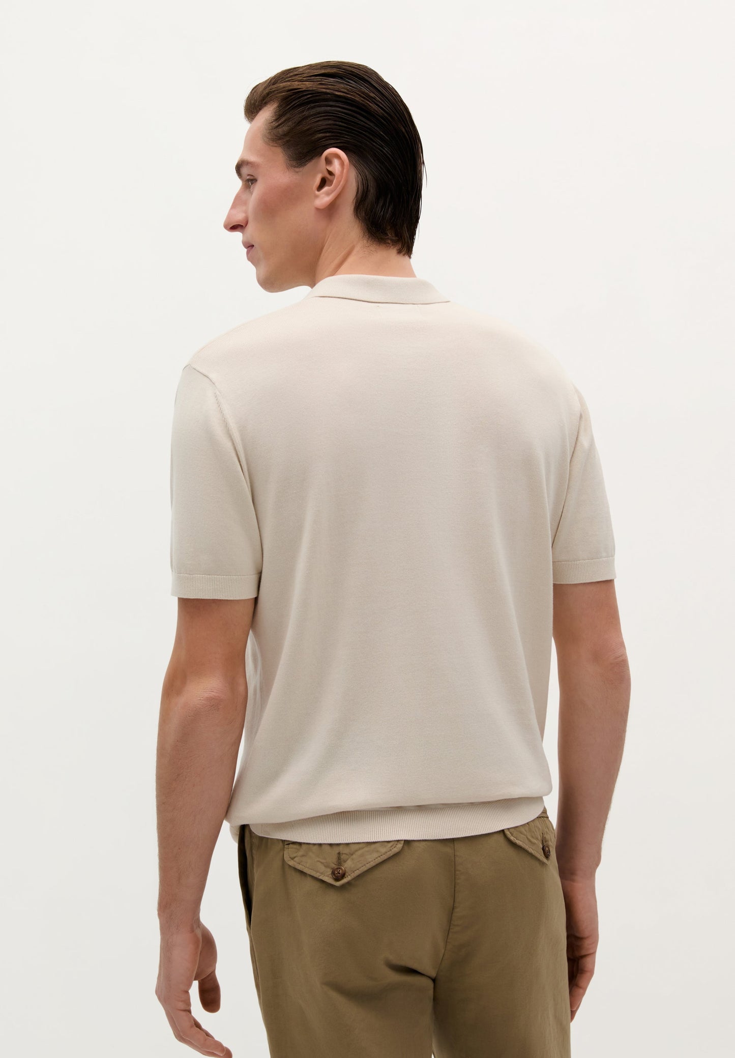 FINE-KNIT SKULL POLO SHIRT