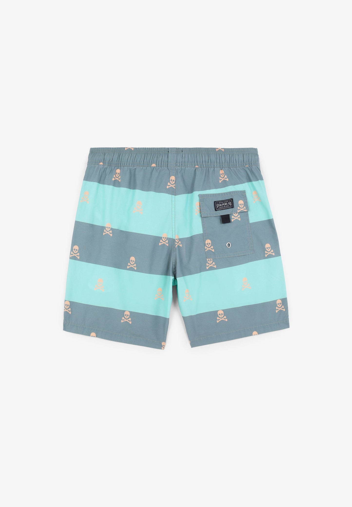 SWIMMING TRUNKS WITH STRIPES AND SKULLS