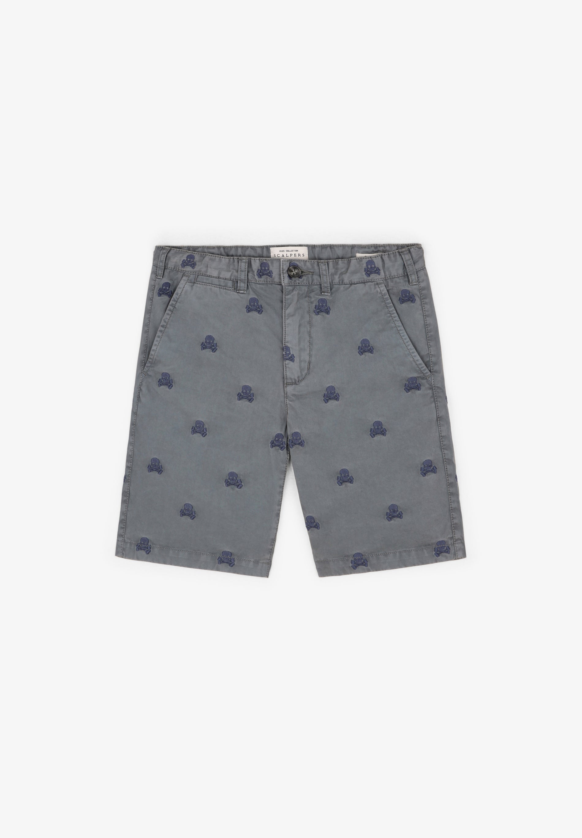 BERMUDA SHORTS WITH ALL-OVER SKULL PRINT