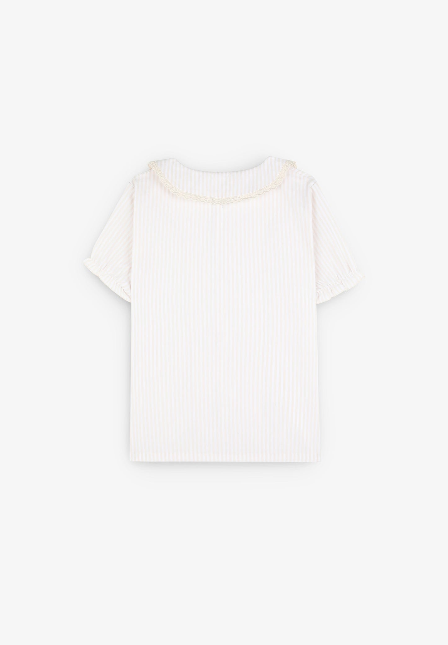 PIJAMA RAYAS CUELLO TIRA BORDADA - Scalpers