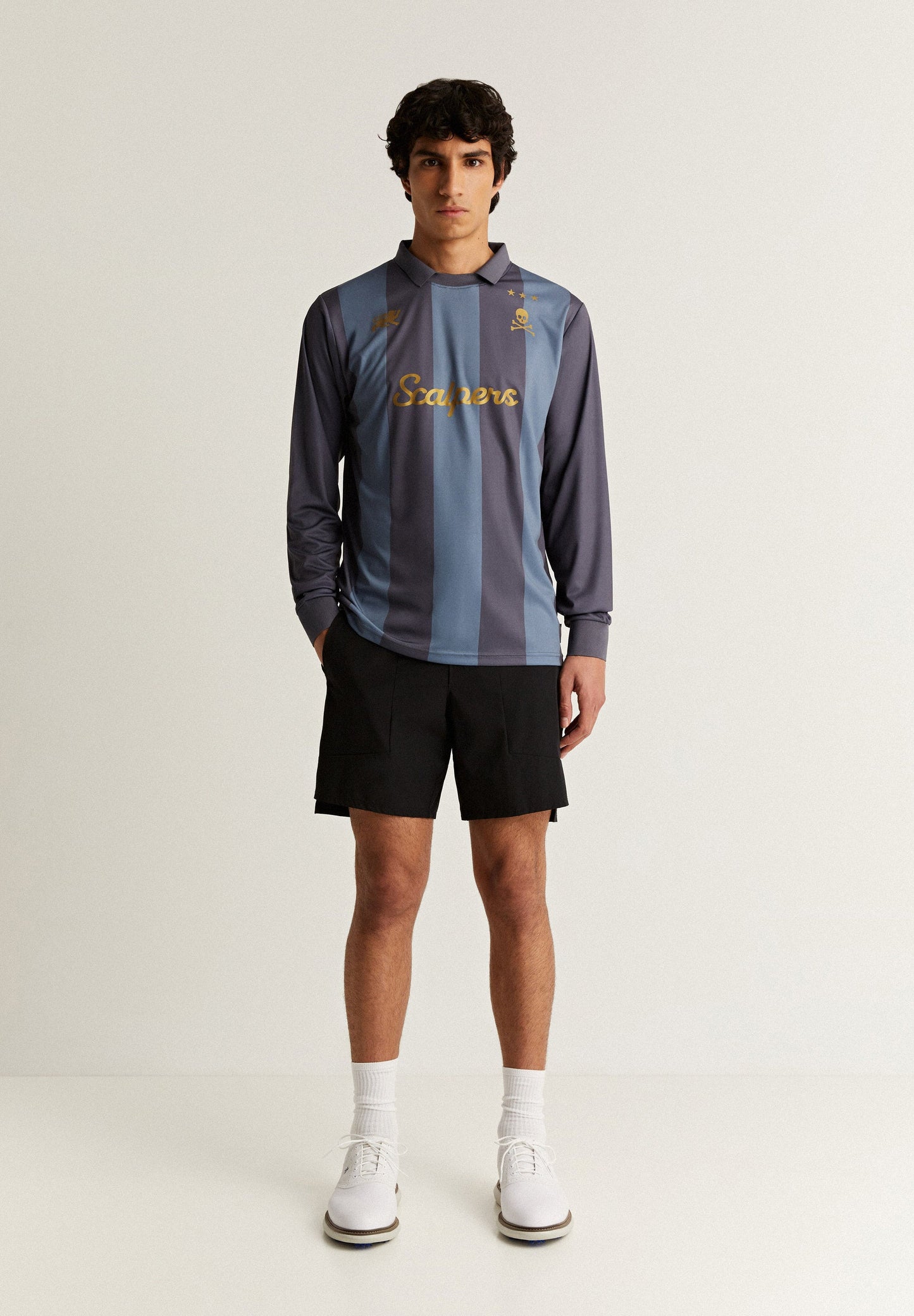 ADRENALINE STRIPED LONG SLEEVE TECHNICAL POLO SHIRT