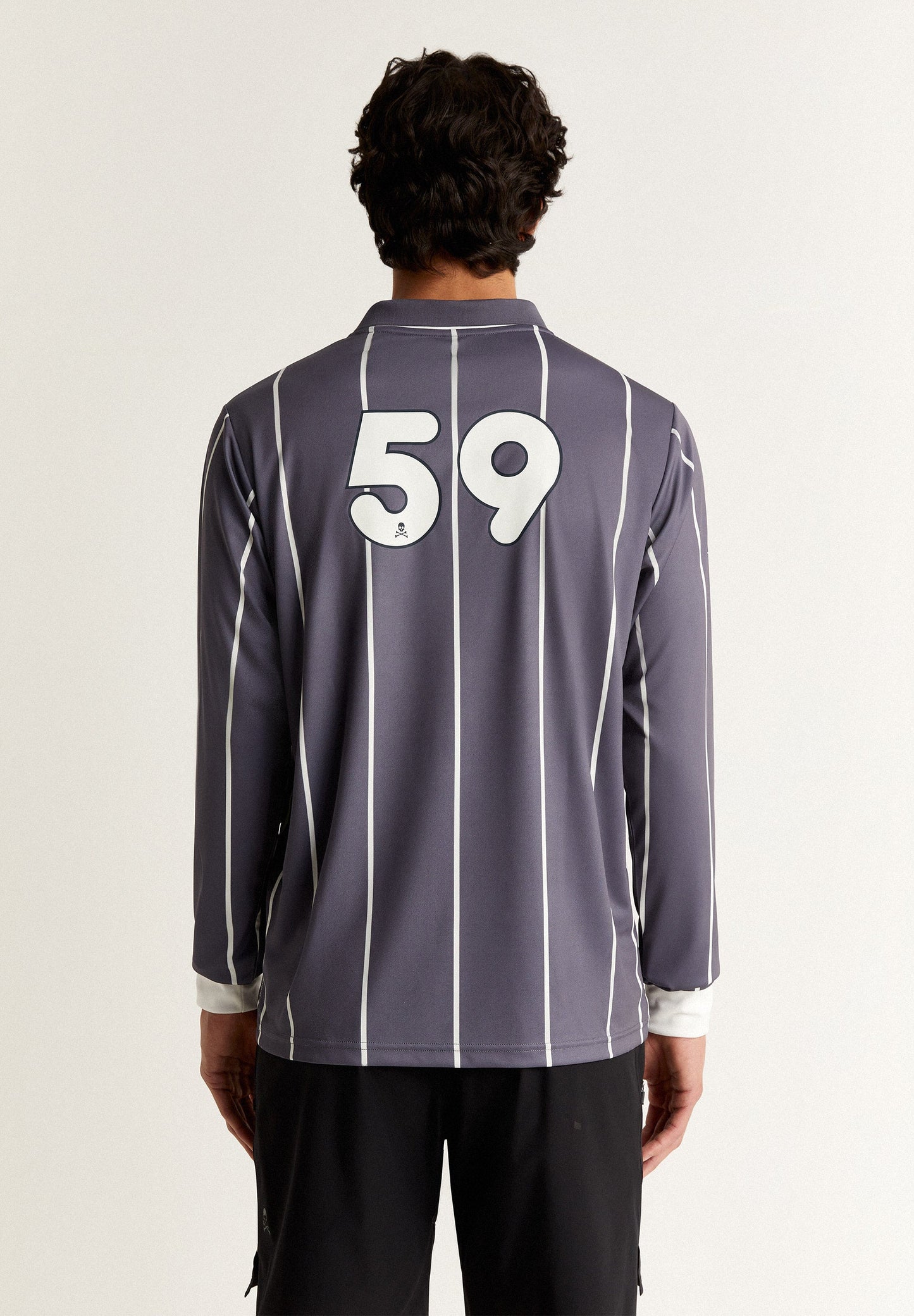 ADRENALINE LONG SLEEVE TECHNICAL POLO SHIRT WITH THIN STRIPES