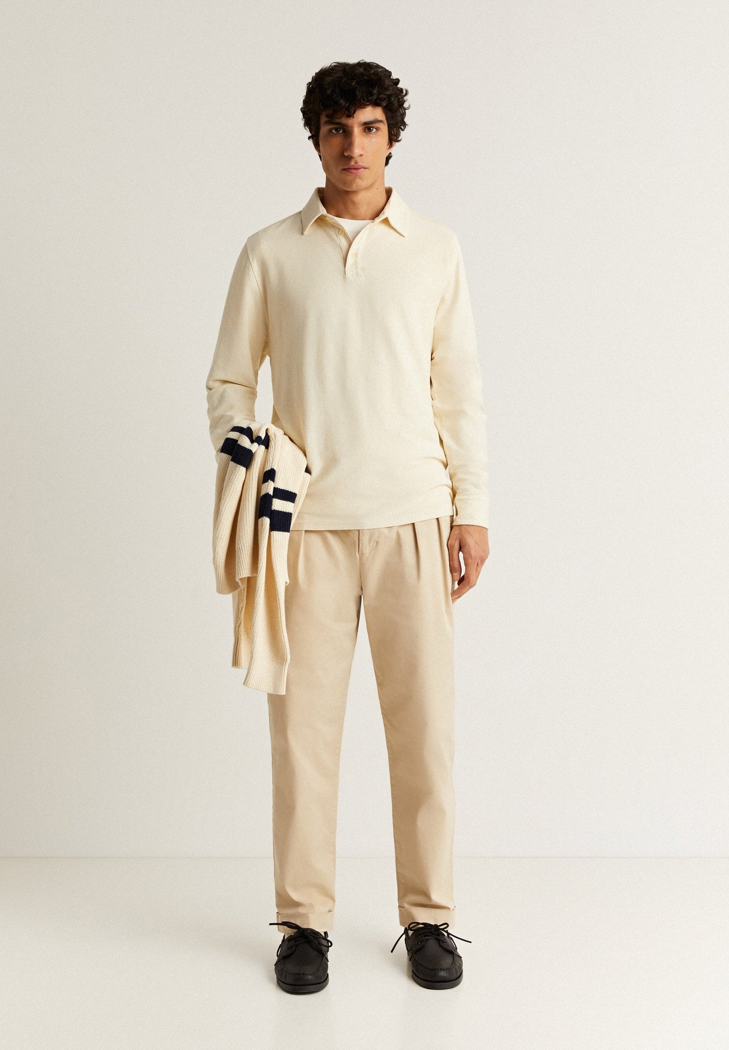 LONG SLEEVE COTTON POLO SHIRT