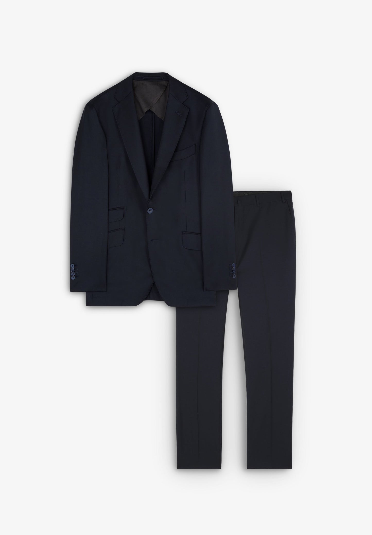 NAVY BLUE WOOL TEXTURED SUIT