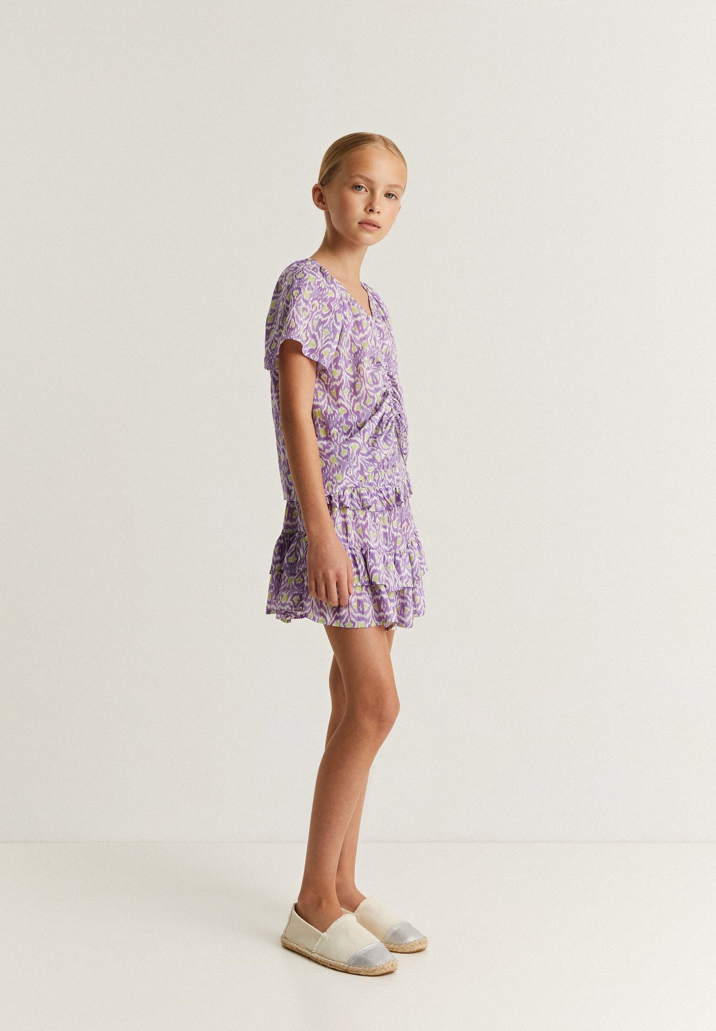 GATHERED IKAT BLOUSE