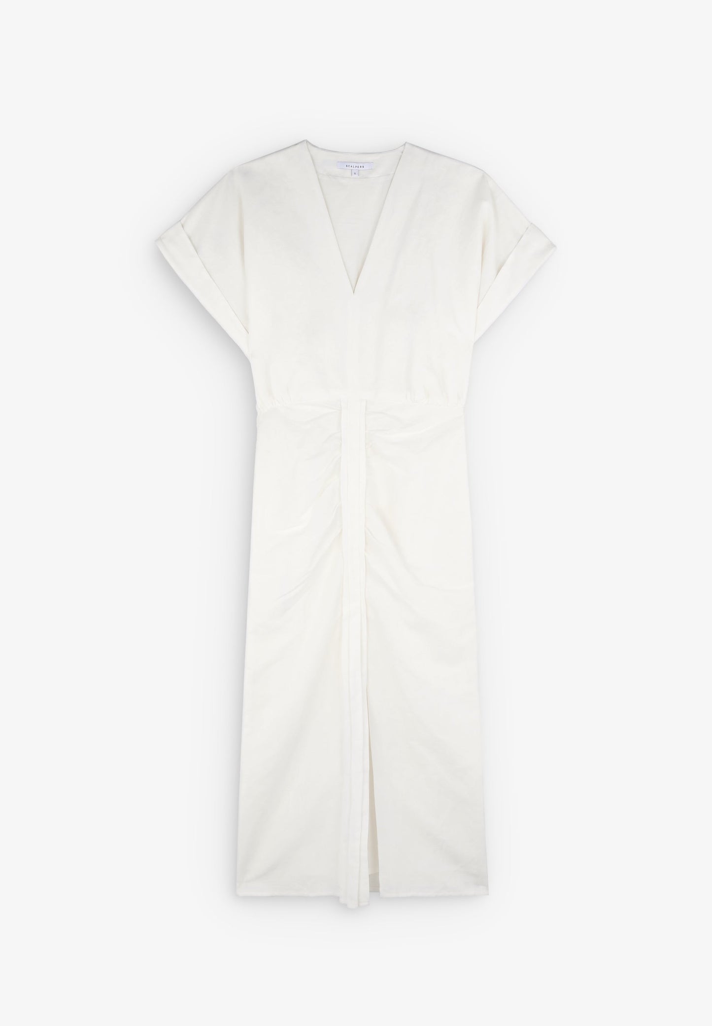 GATHERED LINEN DRESS