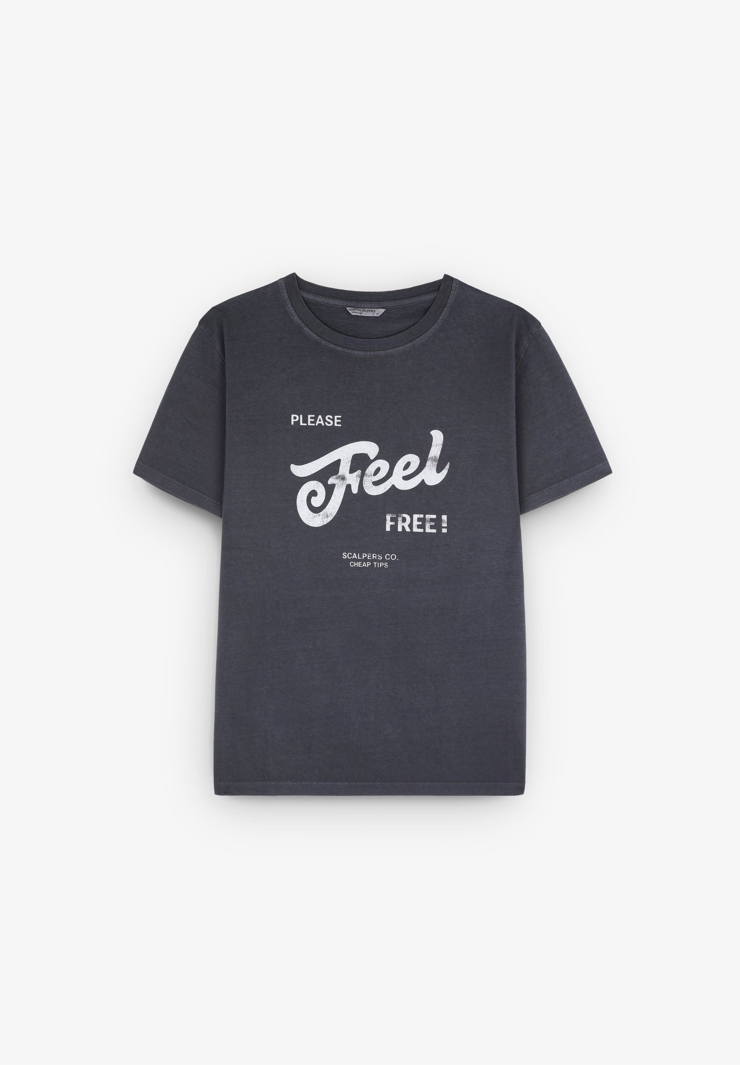 FADED EFFECT T-SHIRT WITH FRONT PRINT